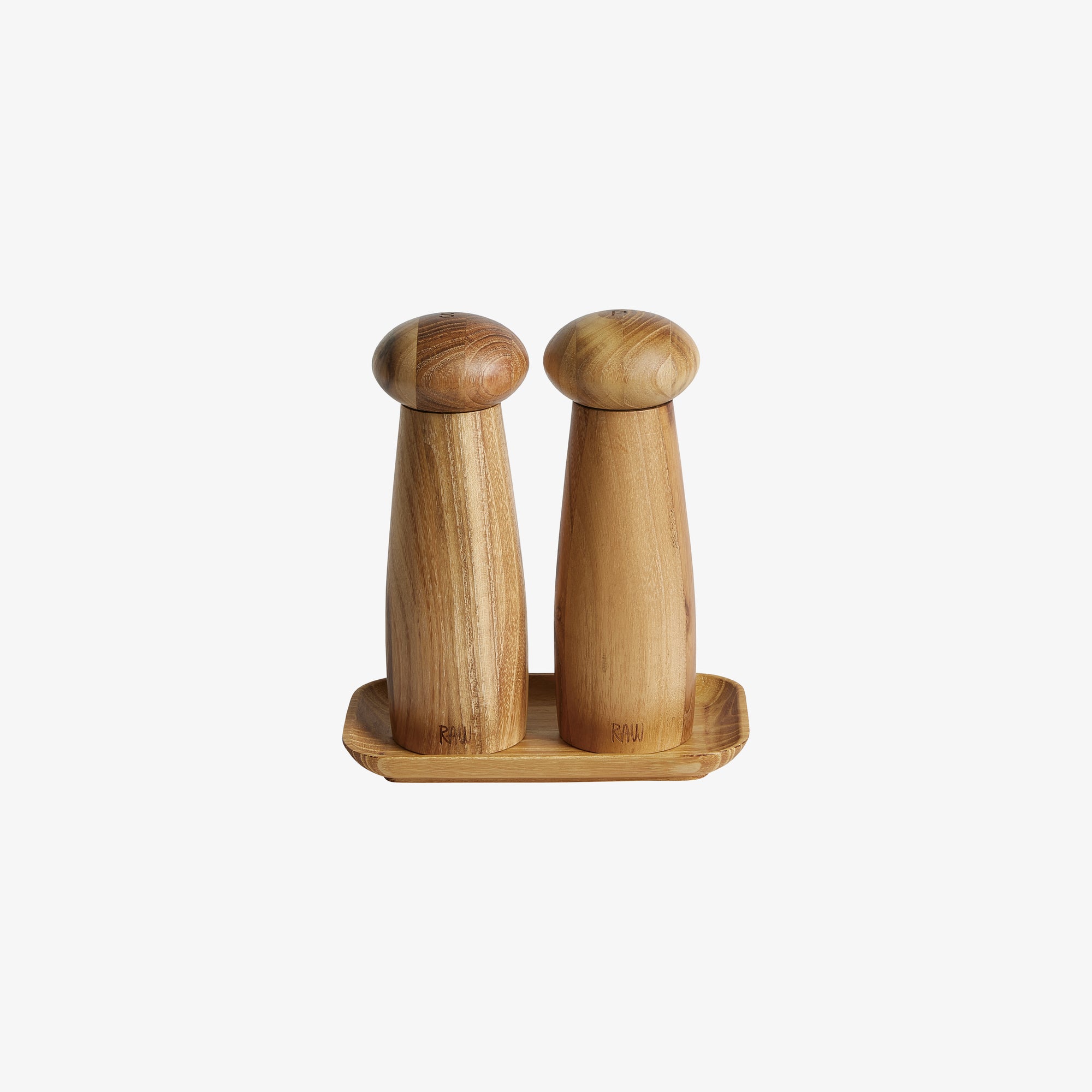 RAW Teak grinder set with tray 3 pieces | Light