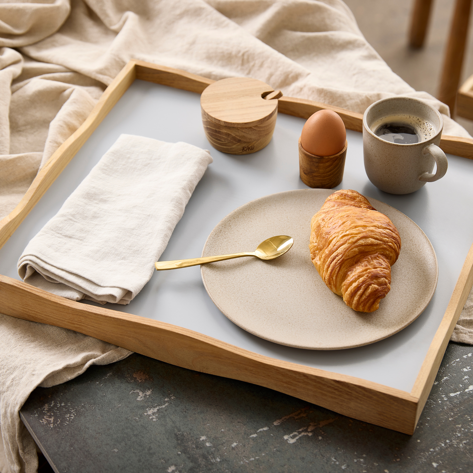 RAW Teak reversible tray 45 cm | Natural