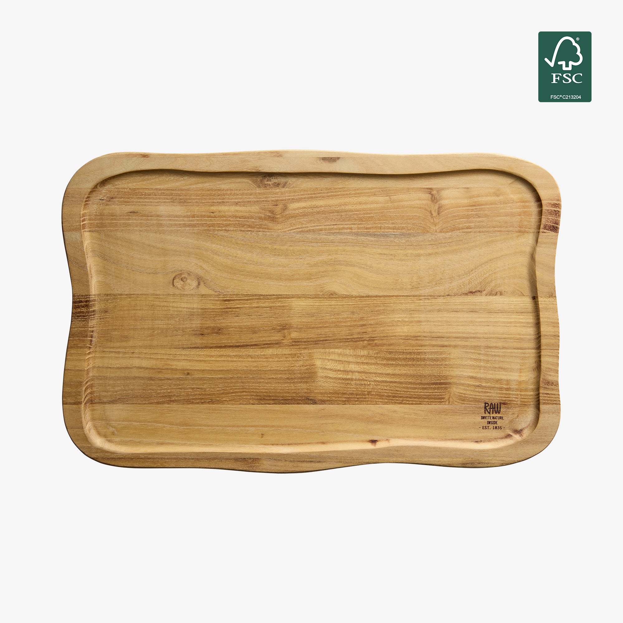 RAW Teak cutting board with juice groove 40 x 26 cm | Natural