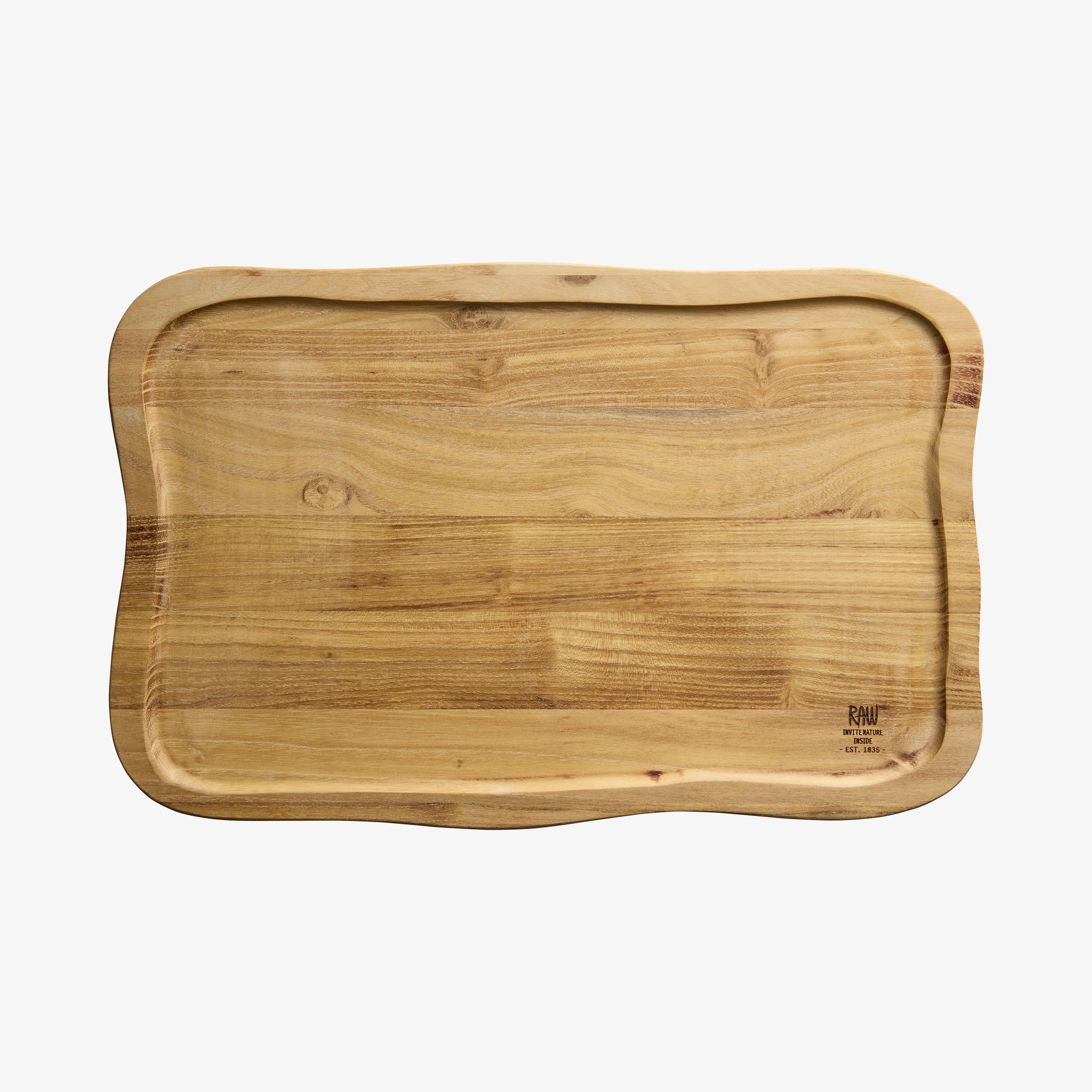 RAW Teak cutting board with juice groove 40 x 26 cm | Natural