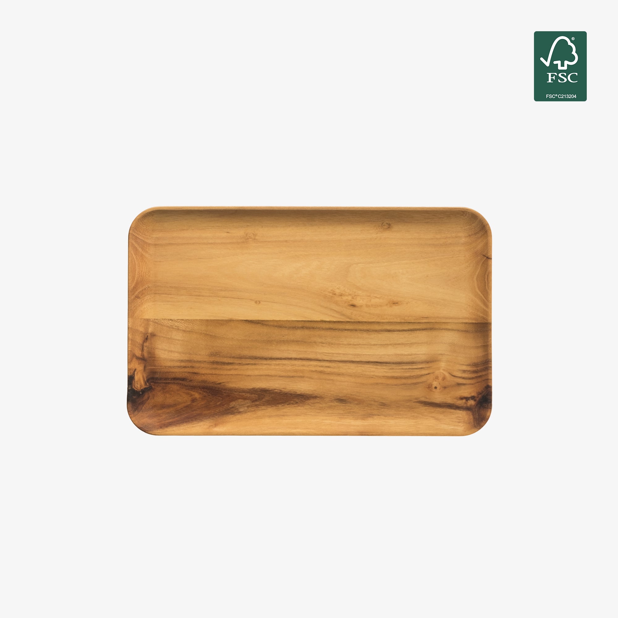 RAW Teak rectangular dinner plate | Natural