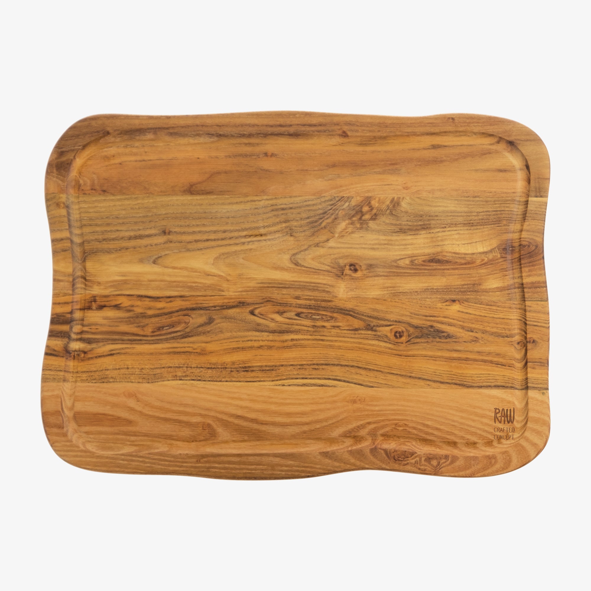 RAW Teak cutting board with juice groove 45 x 33 cm | Natural