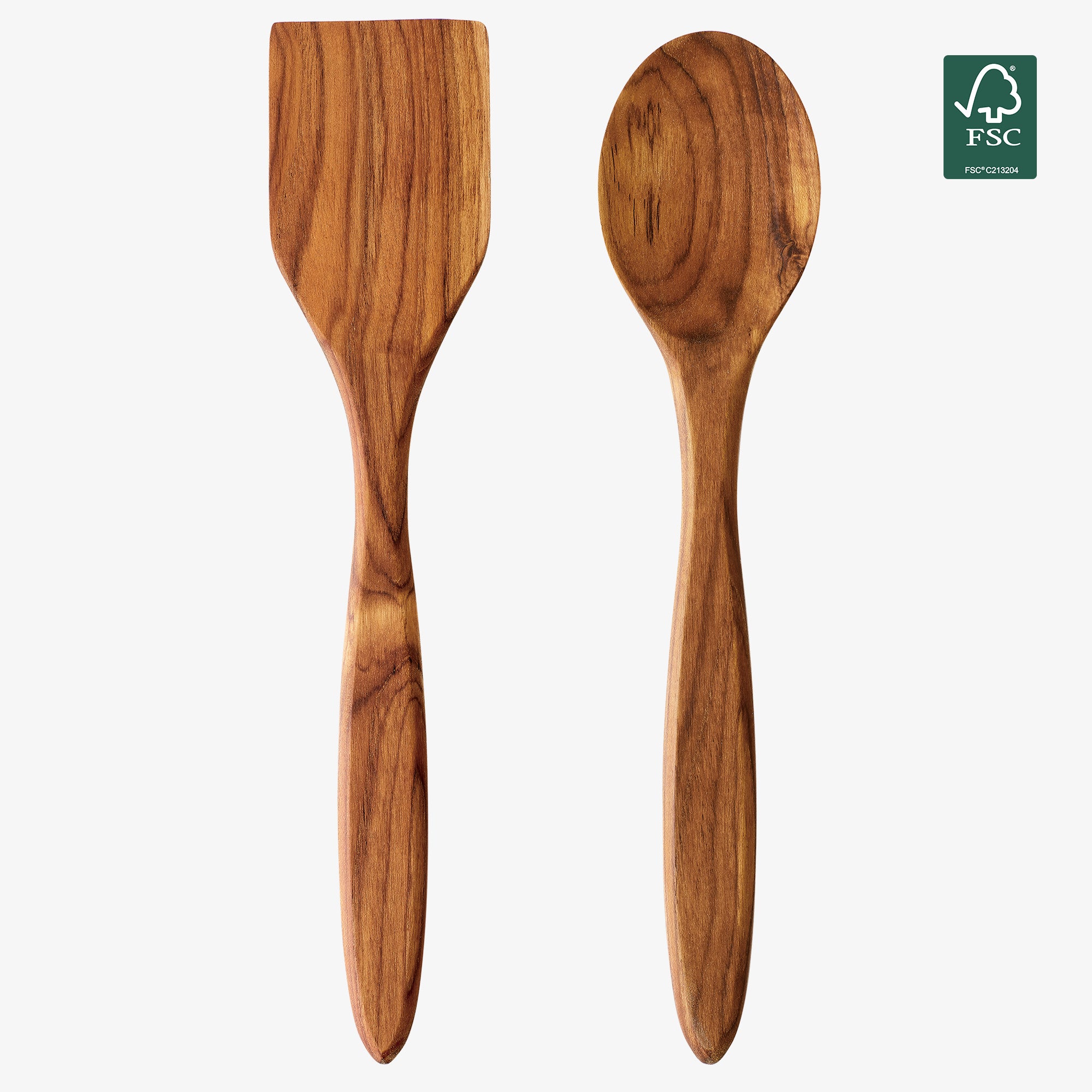 RAW Teak spatula and spoon 2 pieces | Natural