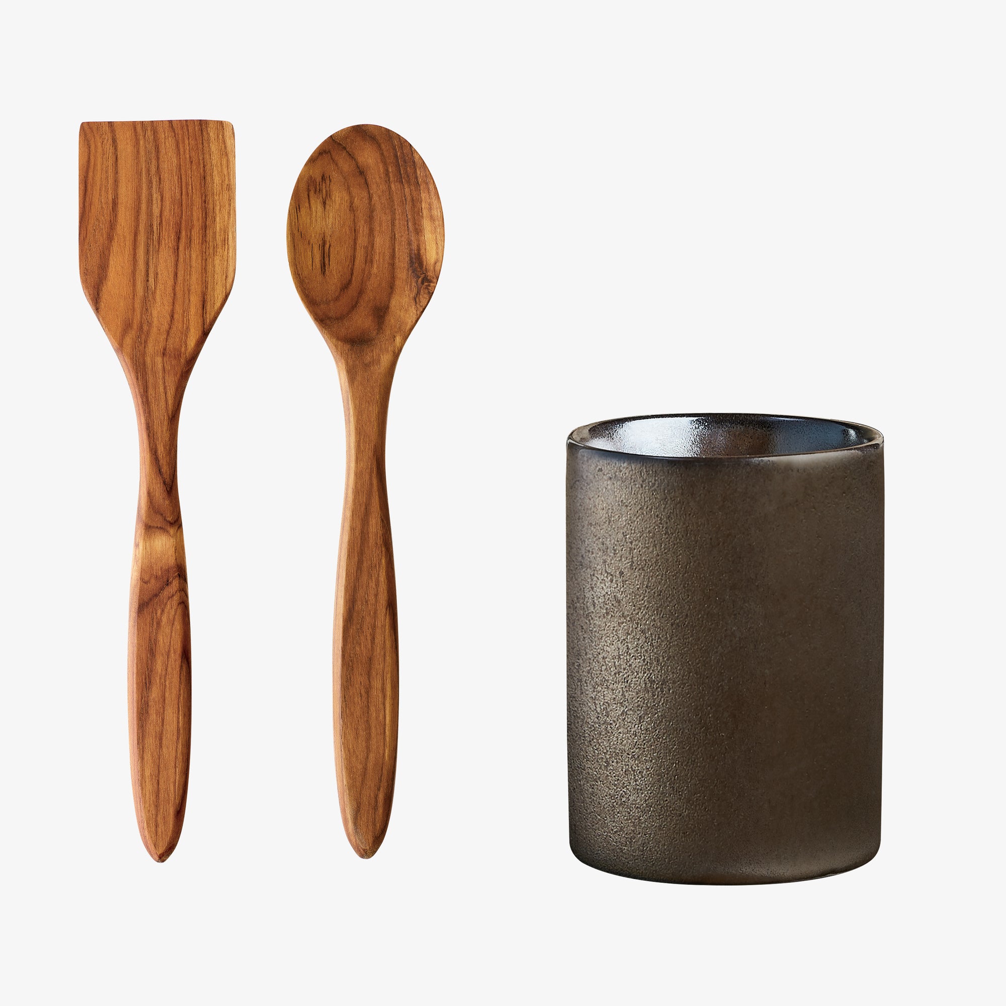 RAW storage with spatula and spoon | Metallic Brown