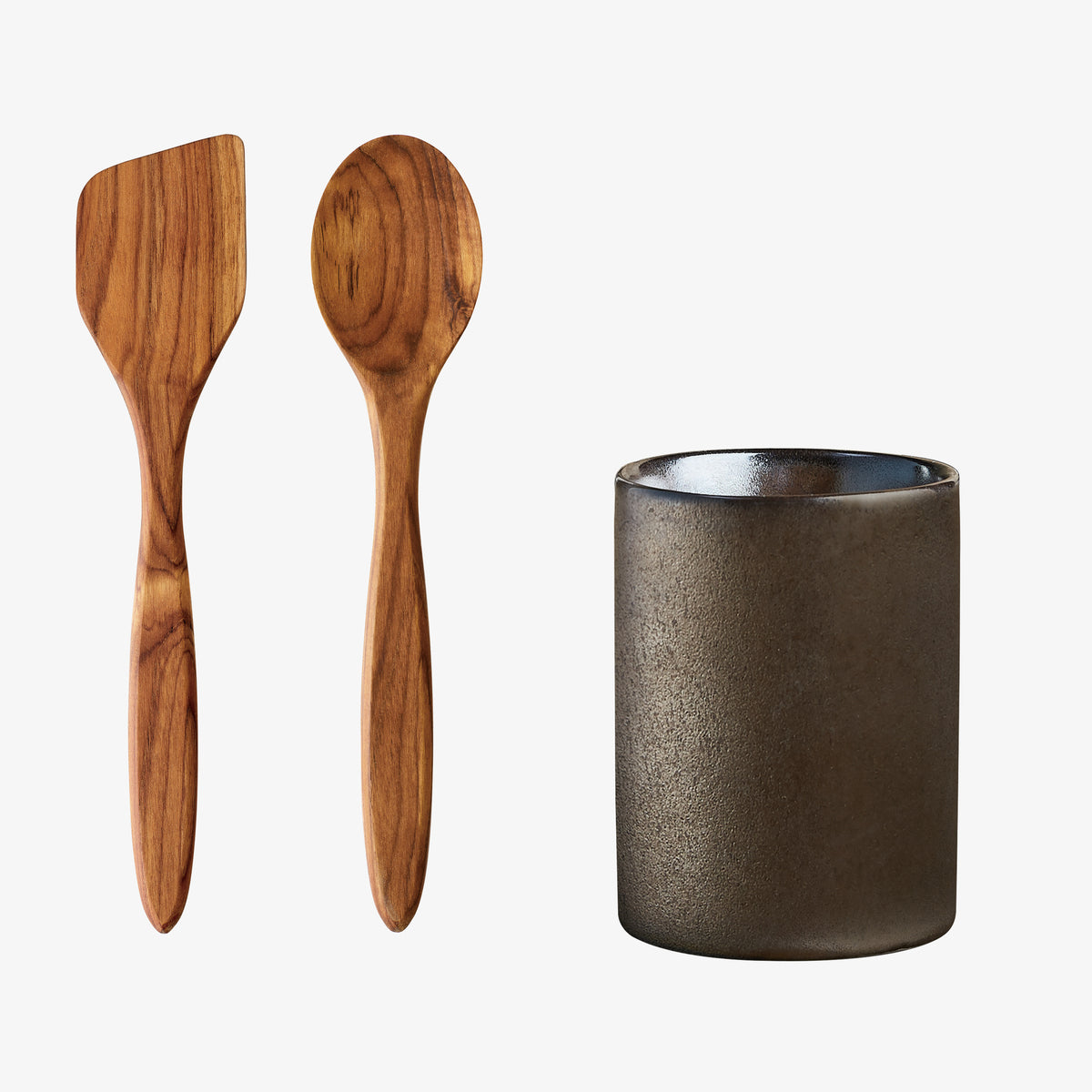RAW storage with spatula and spoon | Metallic Brown