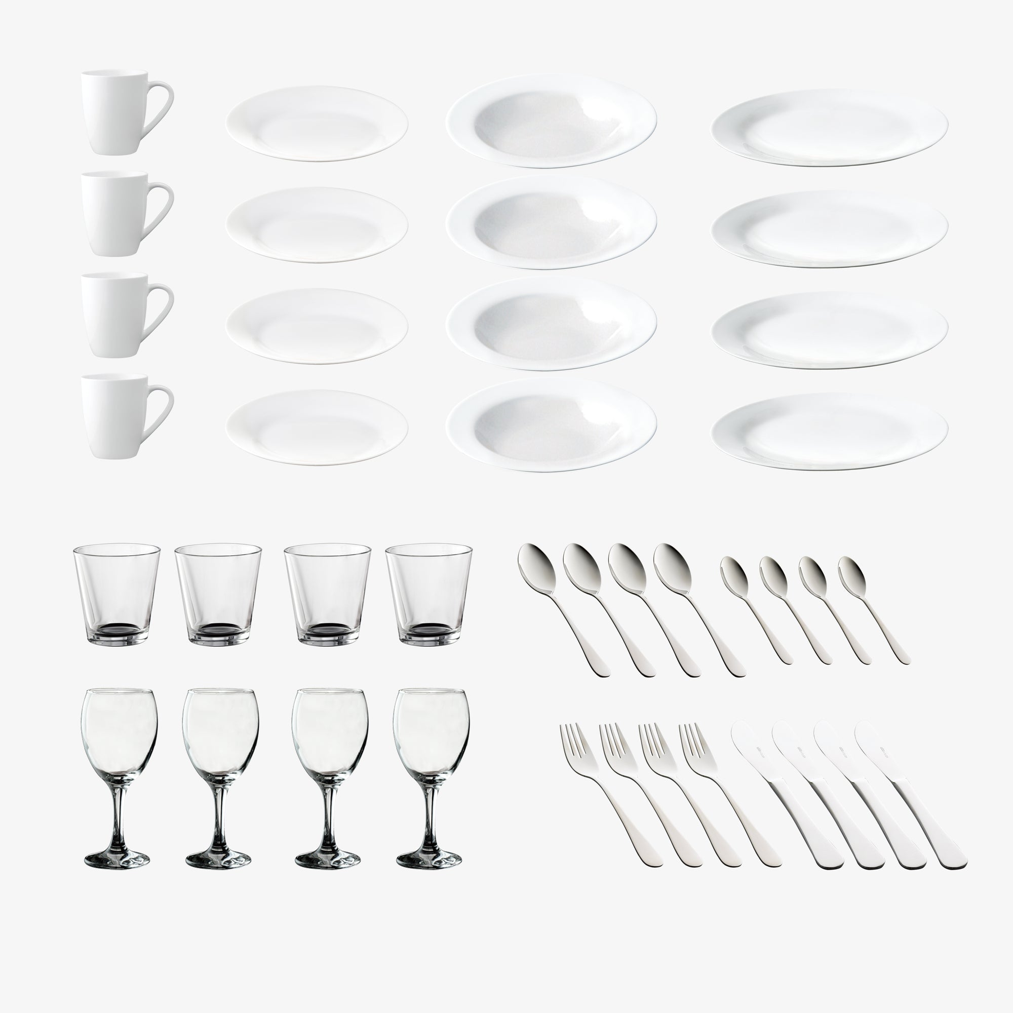 Café - café set 40 pcs | White