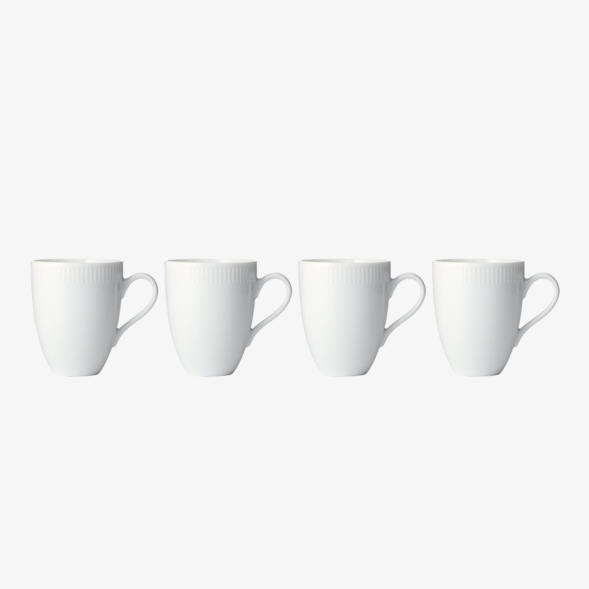 Relief mug with handle 4 pcs. | White