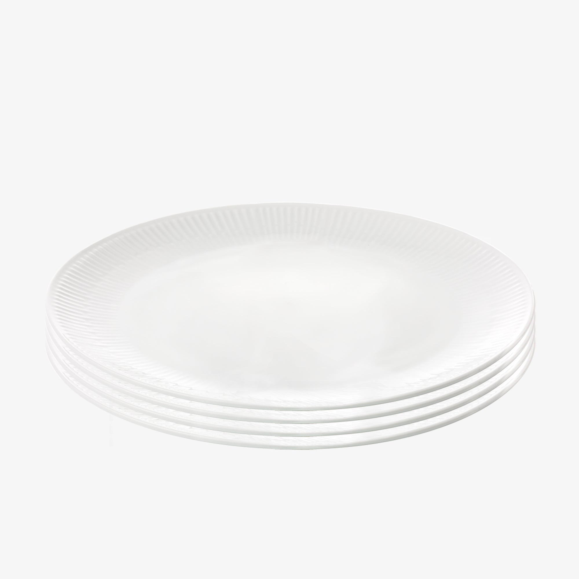 Relief dinner plate 4 pcs. | White