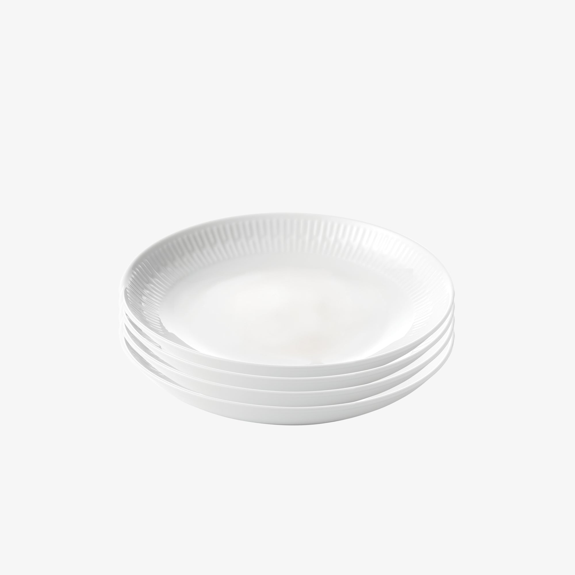 Relief soup plate 4 pcs. | White