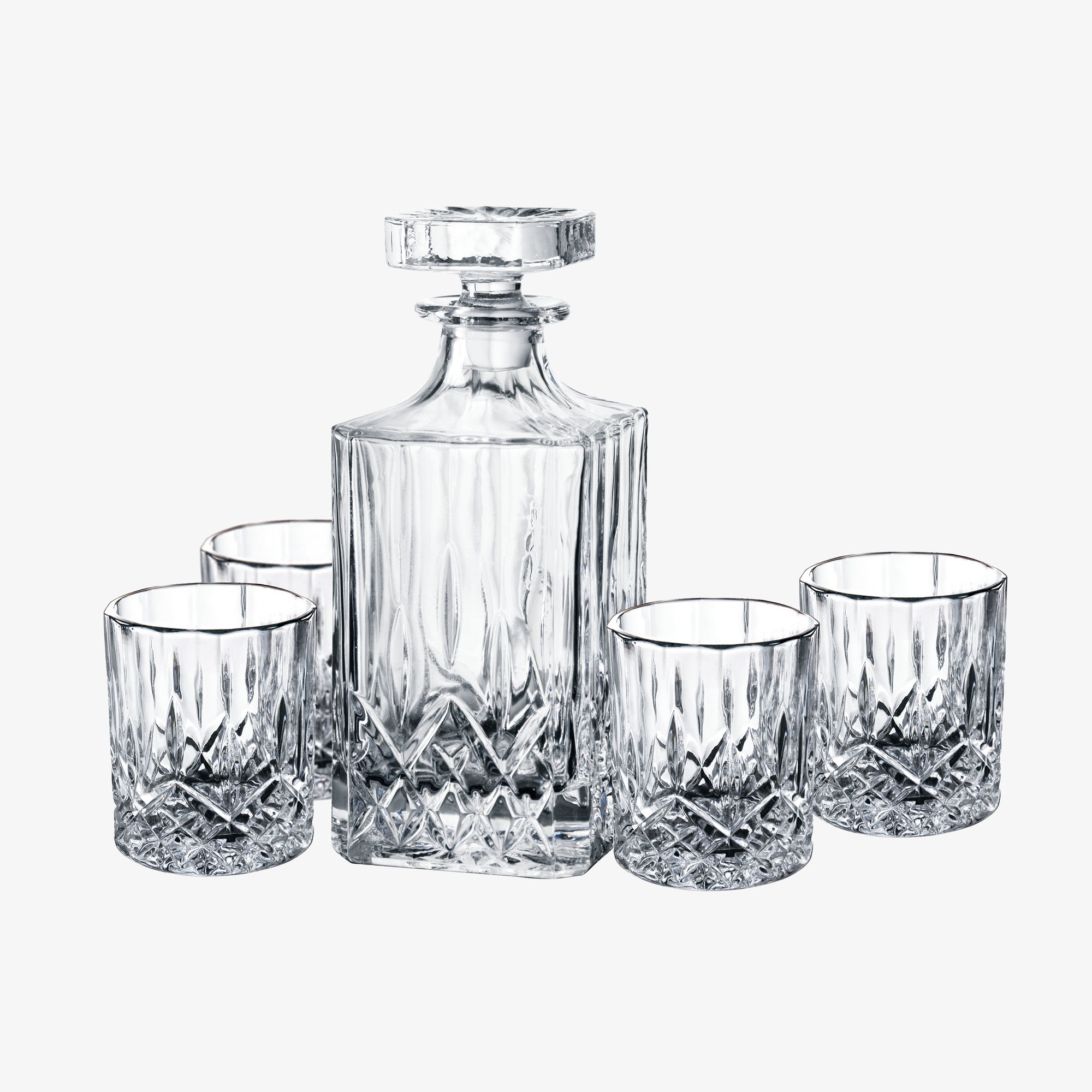 Harvey 5 piece carafe set with cocktail glass | Clear