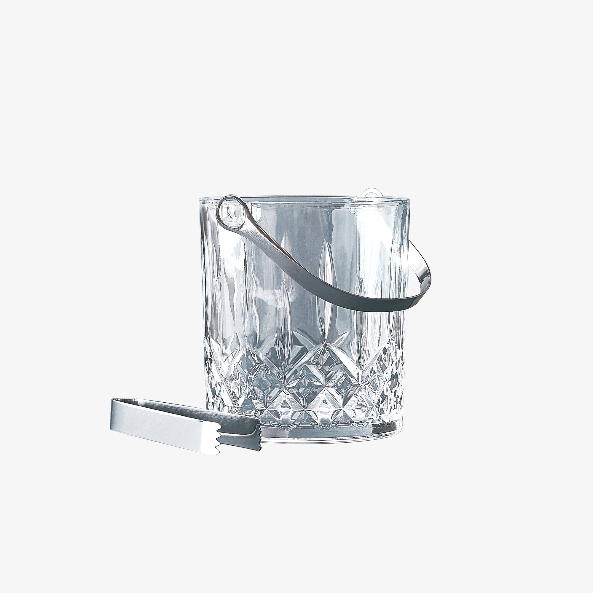 Harvey ice bucket with handle and tong | Clear