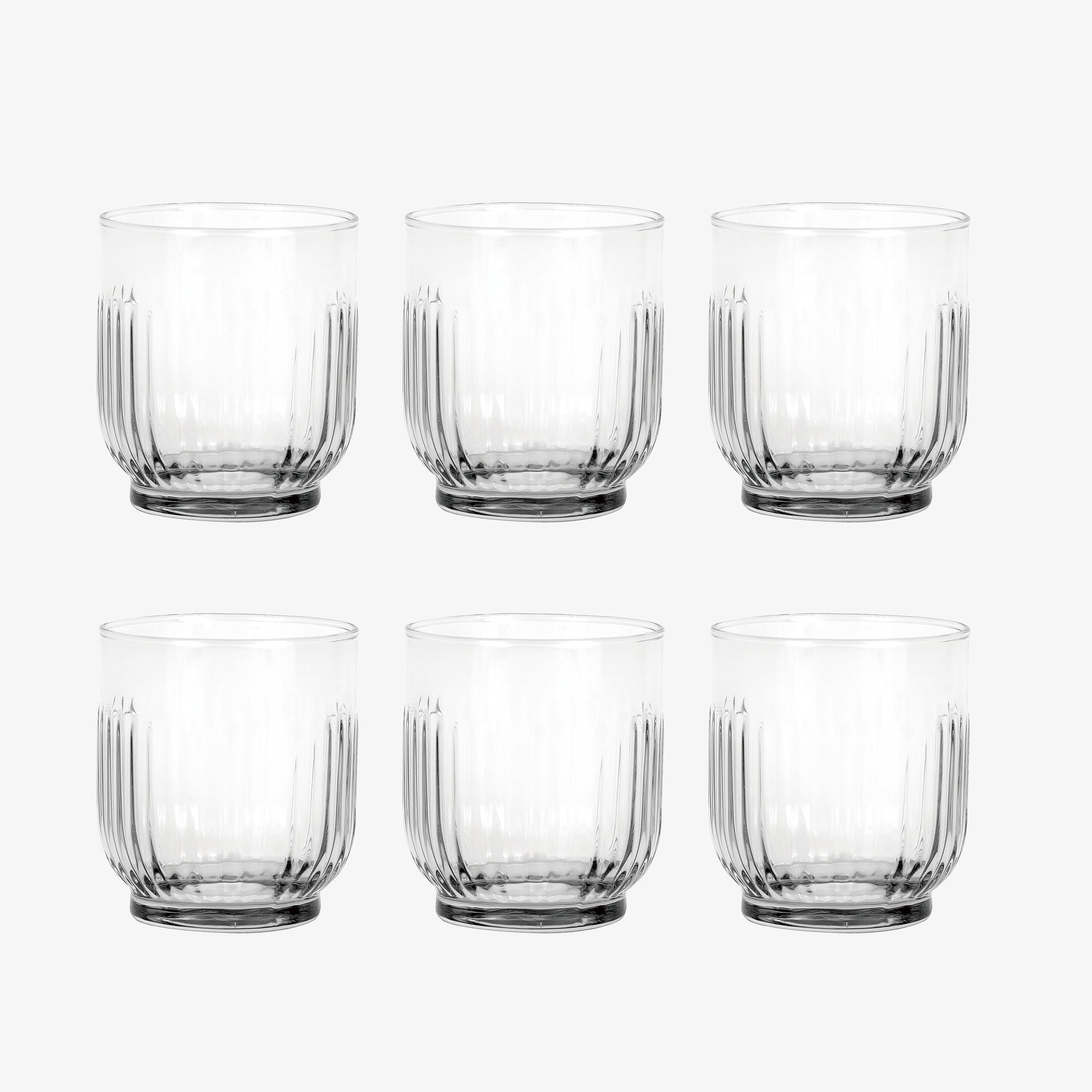 Groovy water glass 6 pcs. | Clear