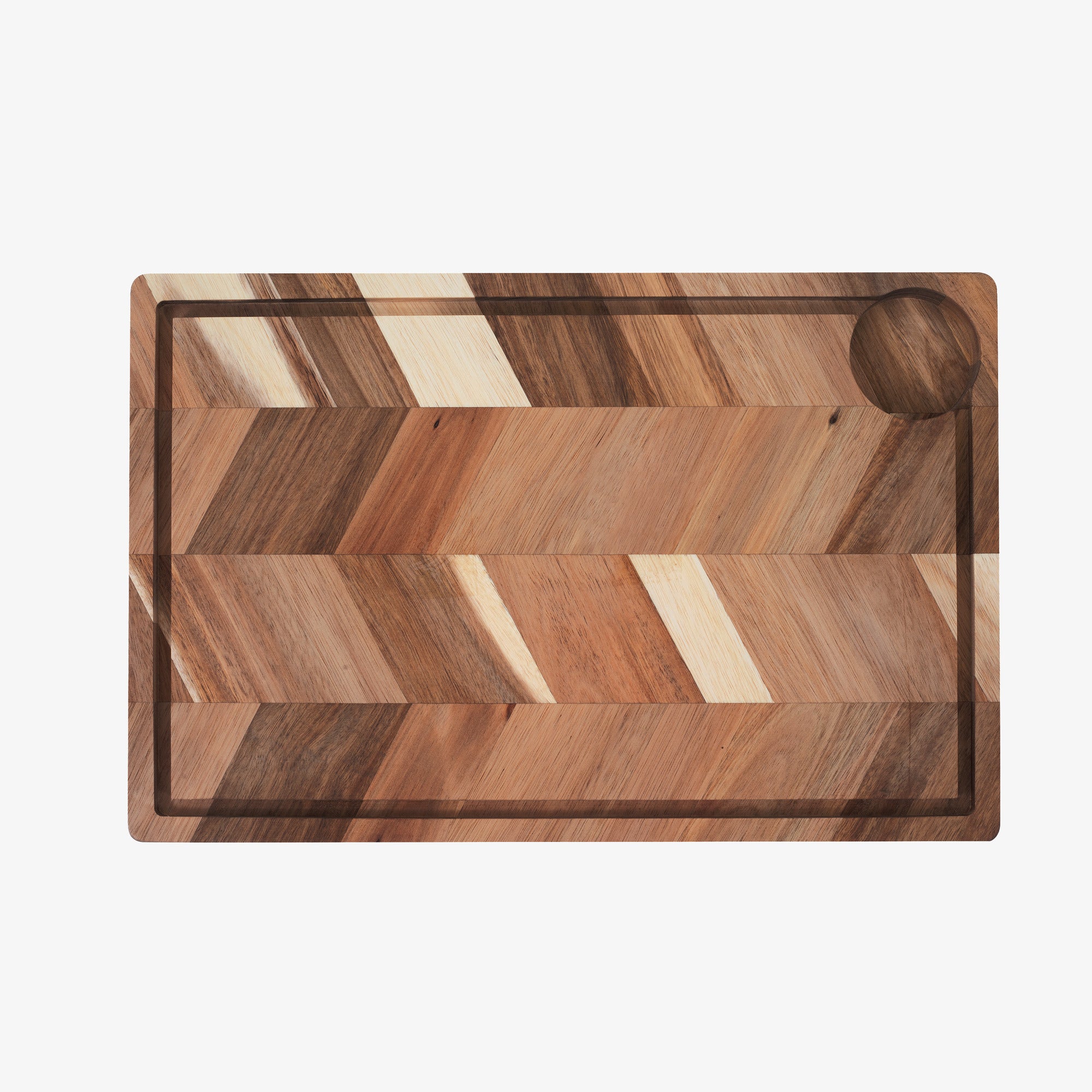 Acacia cutting board with juice groove | Natural