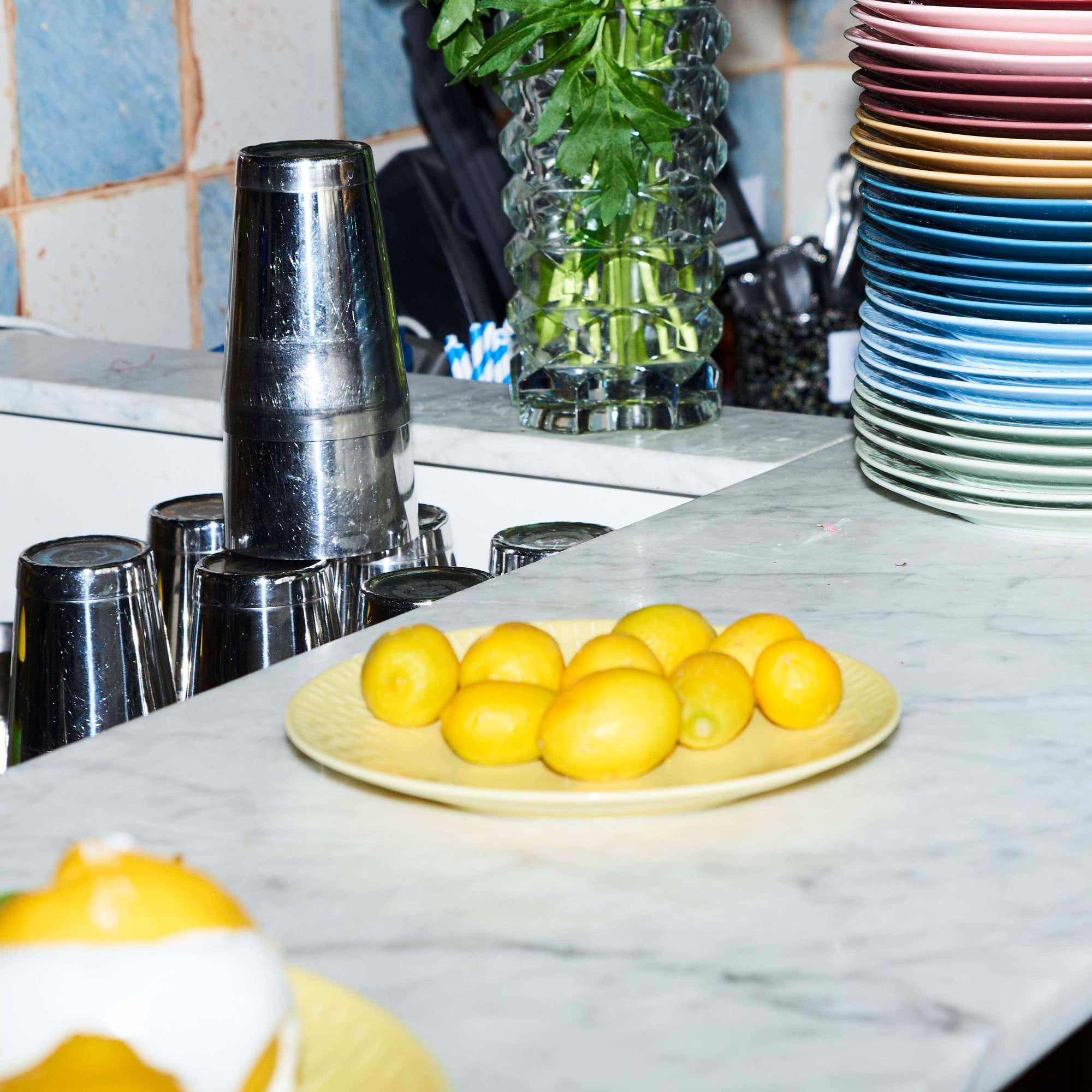 Confetti dinner plate | Lemon