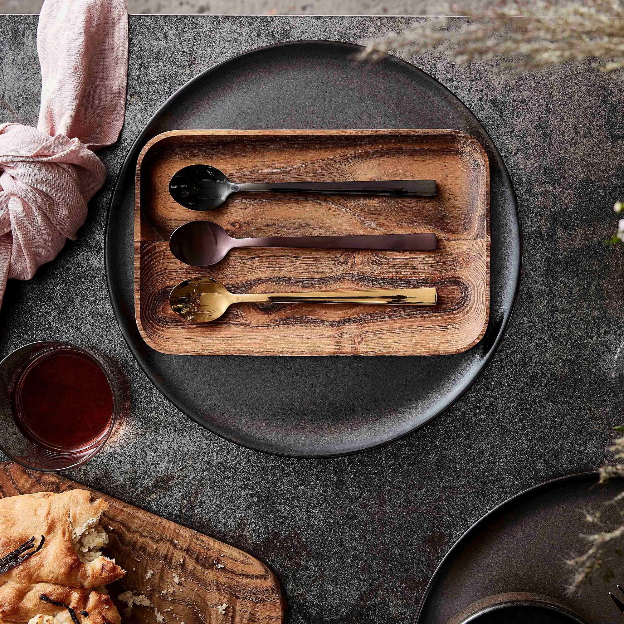 RAW Teak rectangular lunch plate | Natural