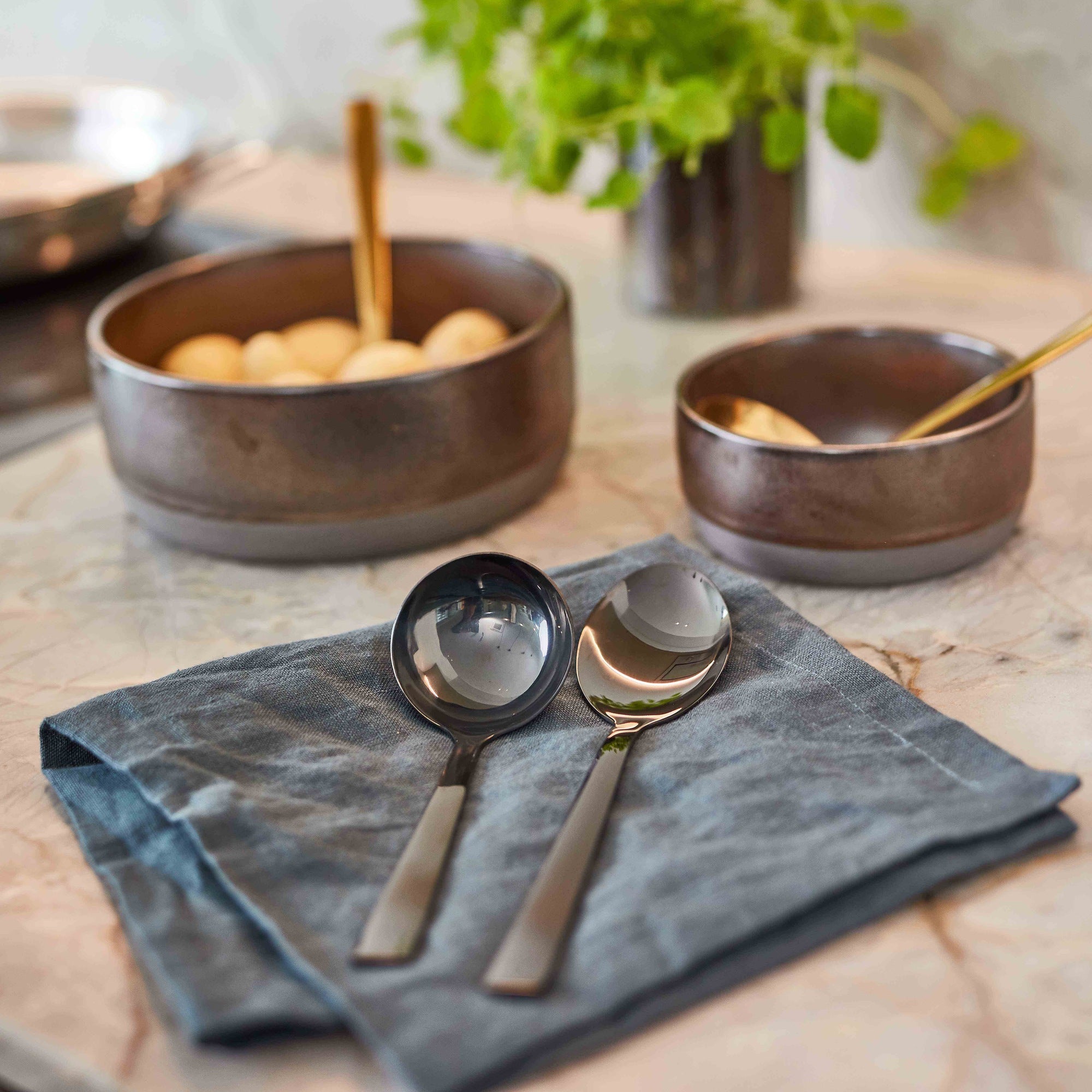 RAW sauce and potato spoon 2 pcs | Shiny Black