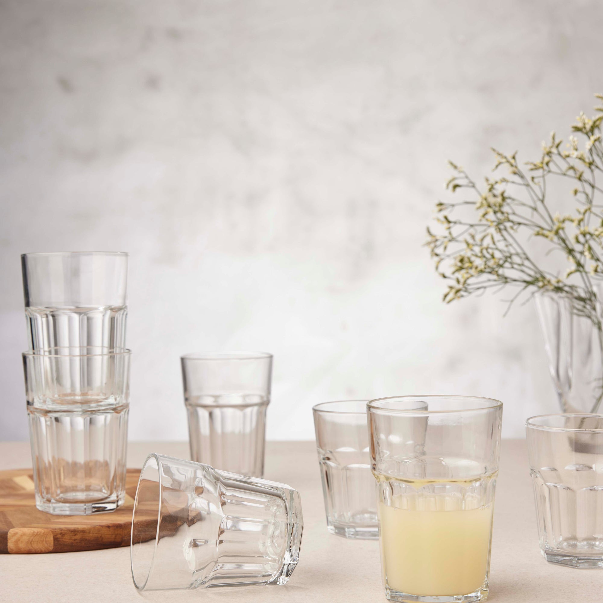 Atelier granite glass 6 pcs. high | Clear