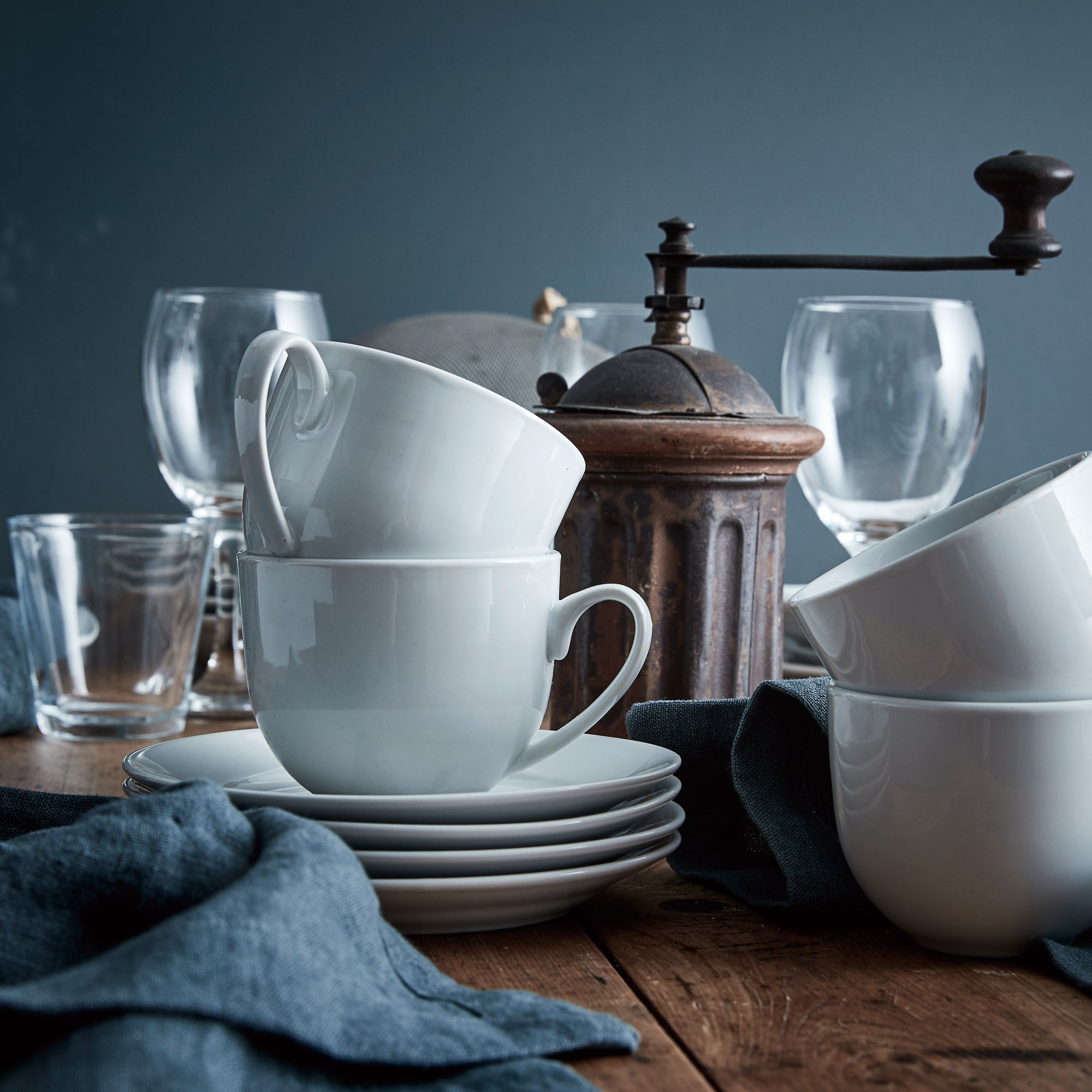 Café coffee cup with saucer 4 pcs. | White