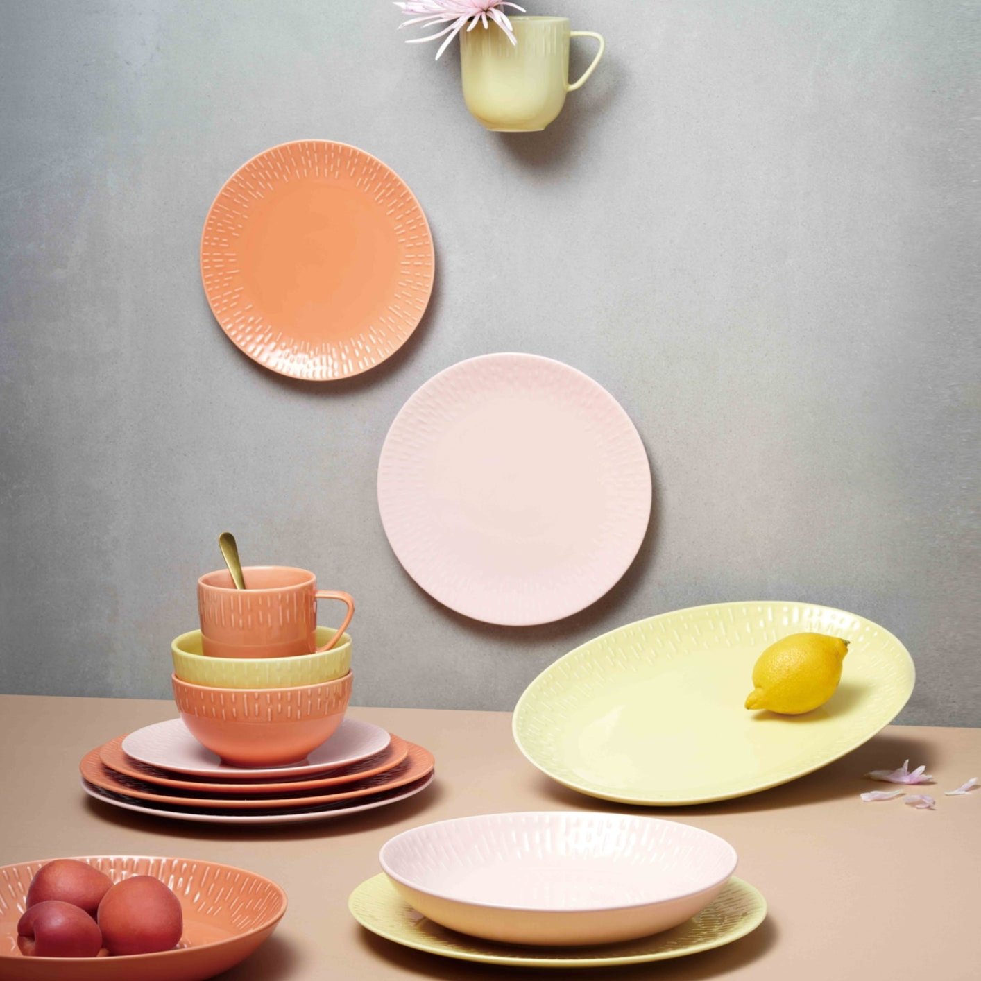 Confetti oval dish | Lemon