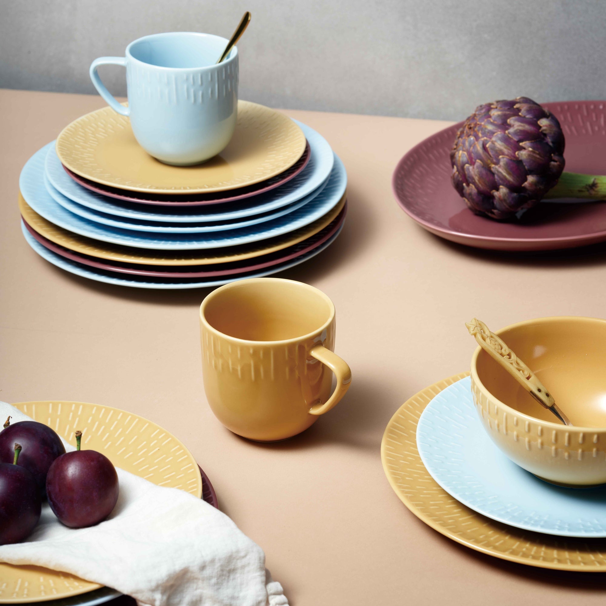 Confetti mug with handle | Mustard