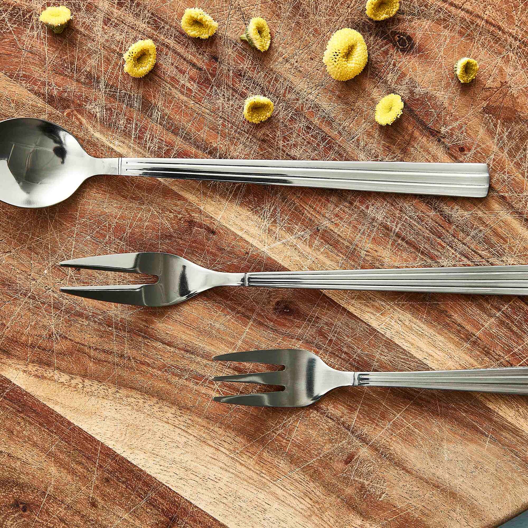 Groovy cake fork | Mirror Polish