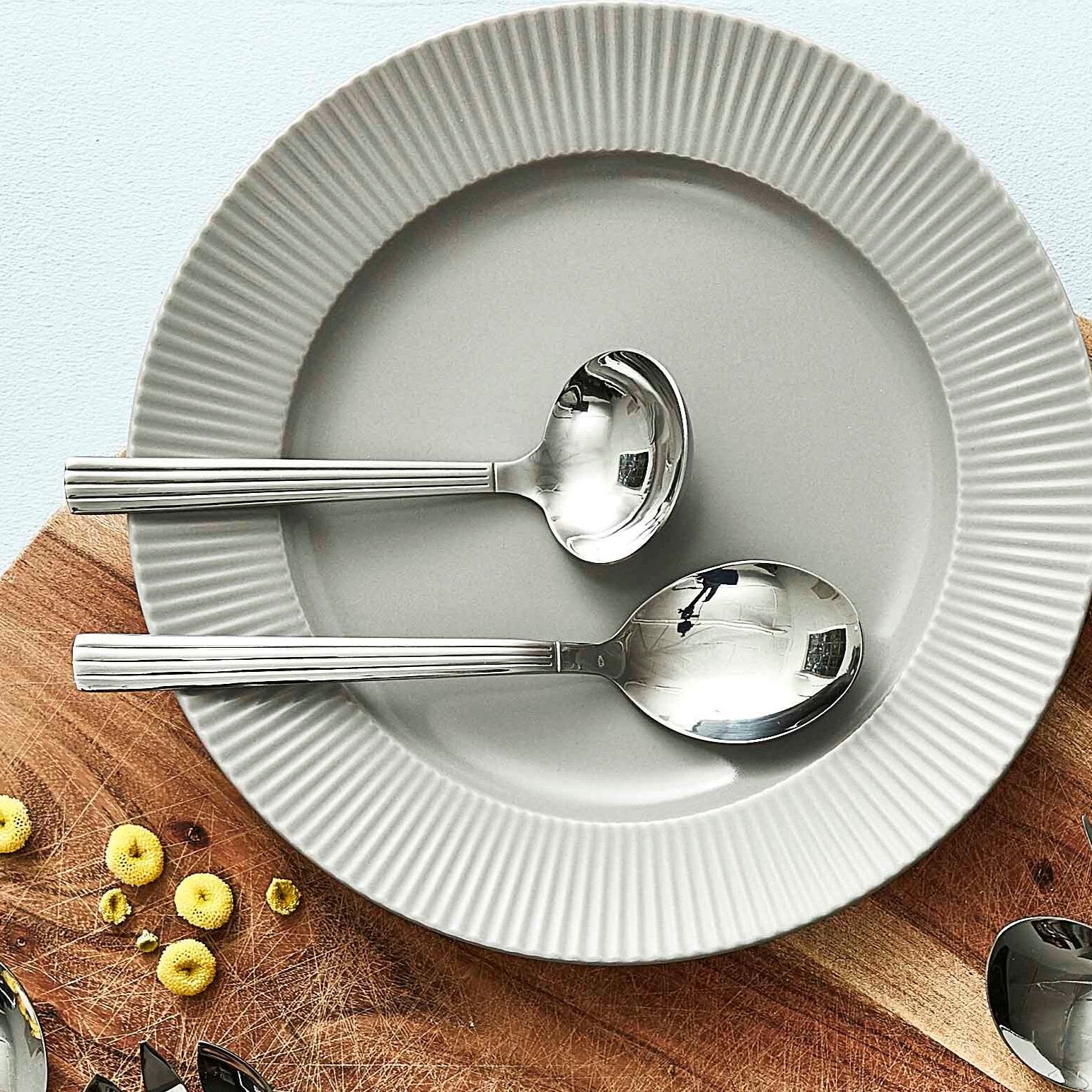 Groovy potato spoon | Mirror Polish