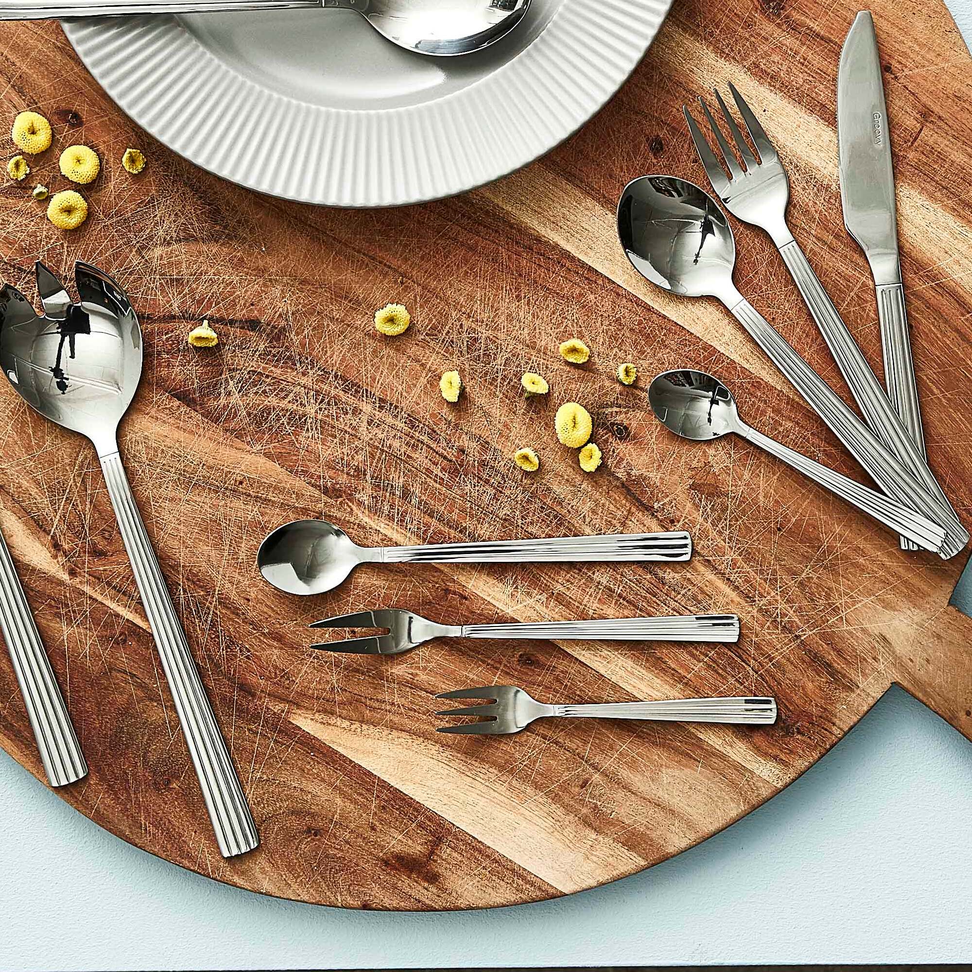 Groovy café latte spoon 4 pcs. | Mirror Polish