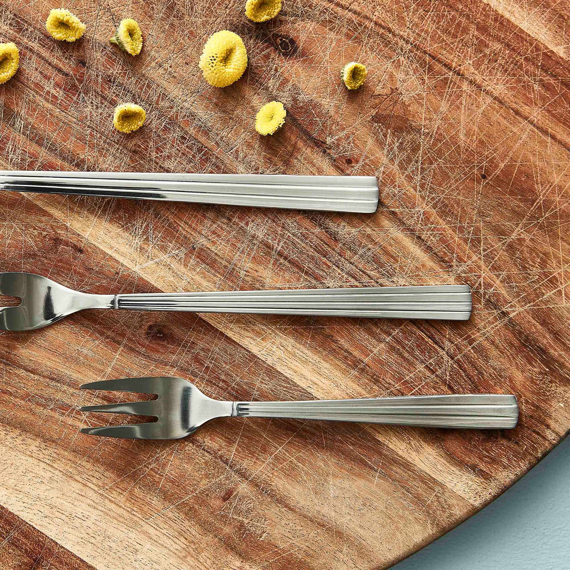 Groovy cake fork 4 pcs. | Mirror Polish