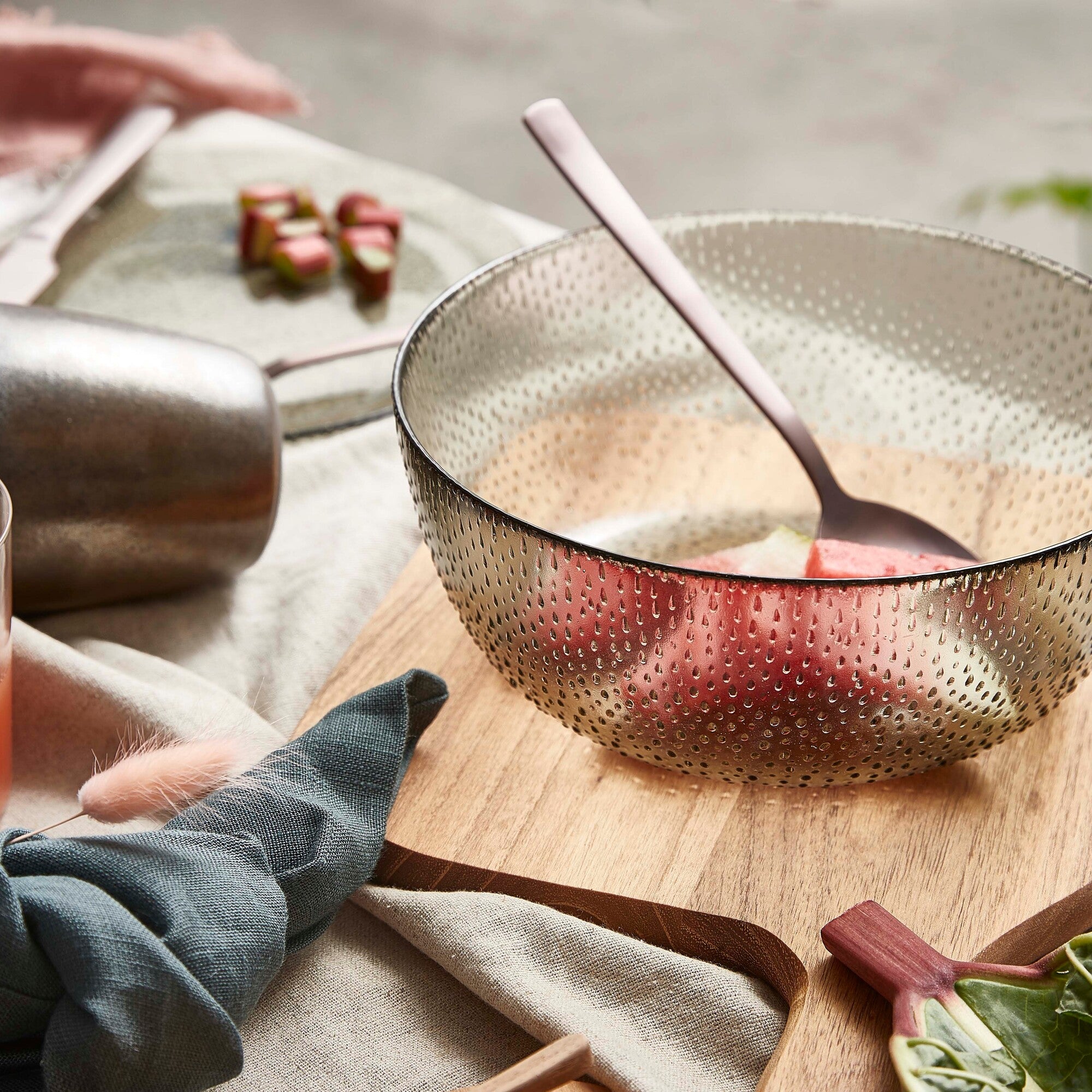 RAW Glass Beads bowl 20.5 cm | Smoke