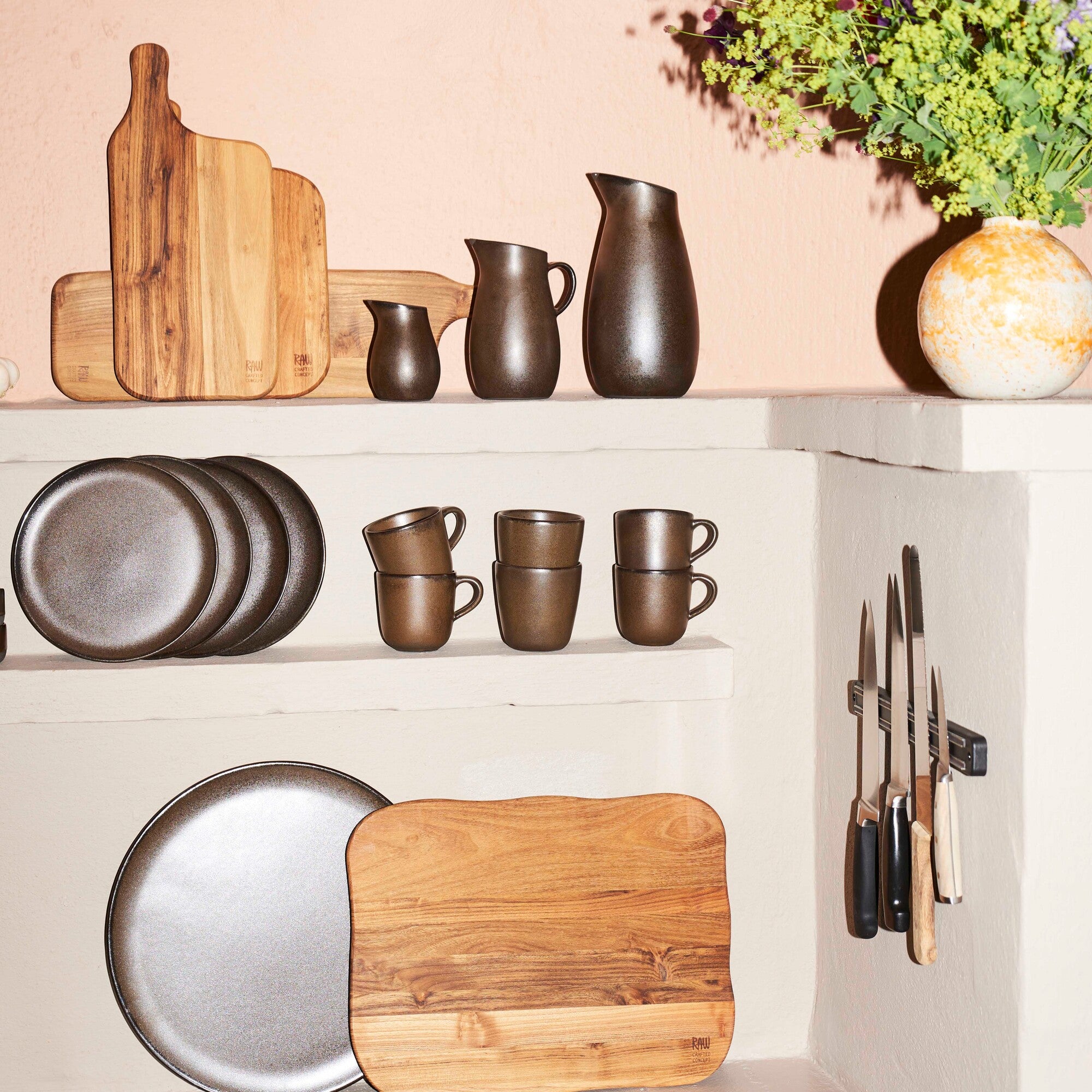 RAW round dish | Metallic Brown