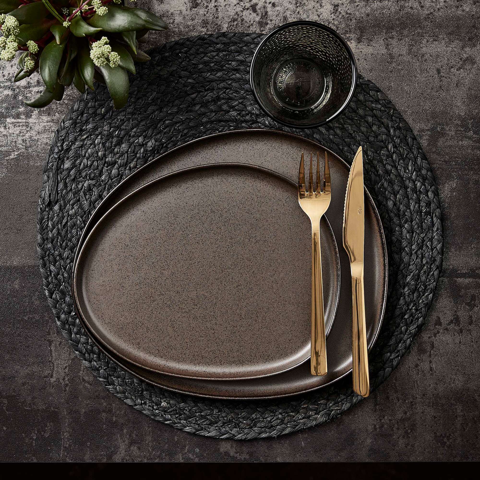 RAW Organic dinner plate | Metallic Brown