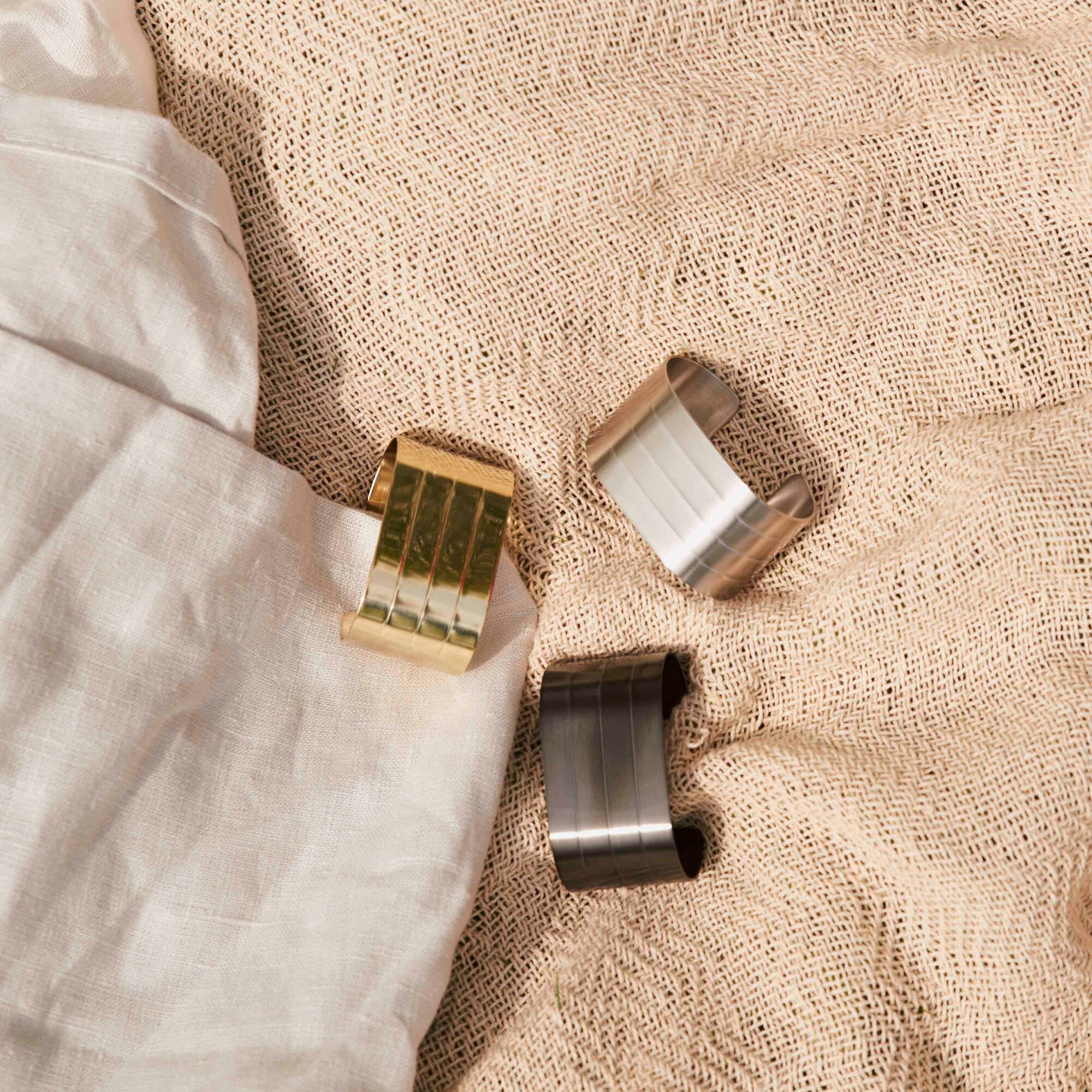 RAW napkin ring 4 pcs | Matte Steel