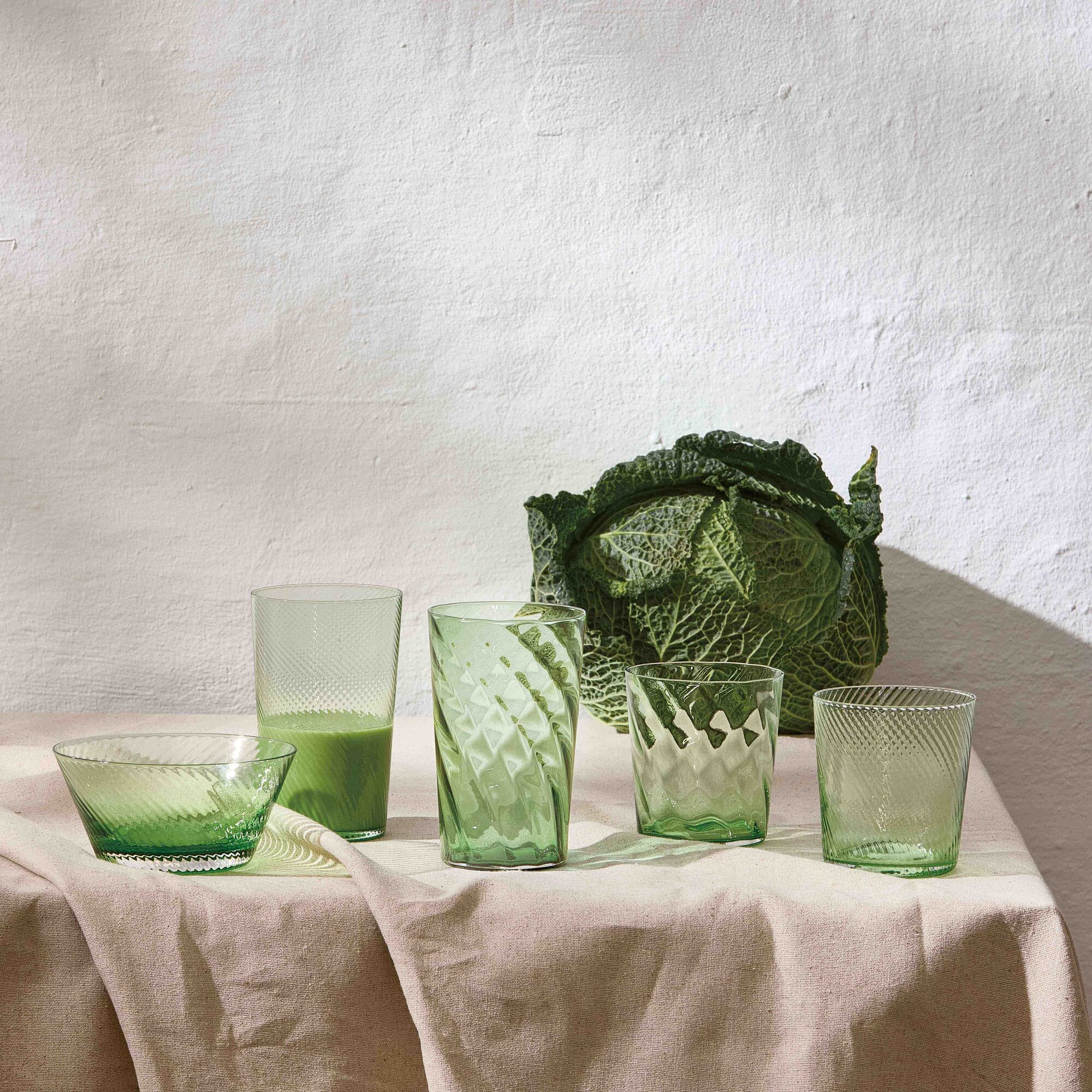 RAW Unique Optic water glass | Green