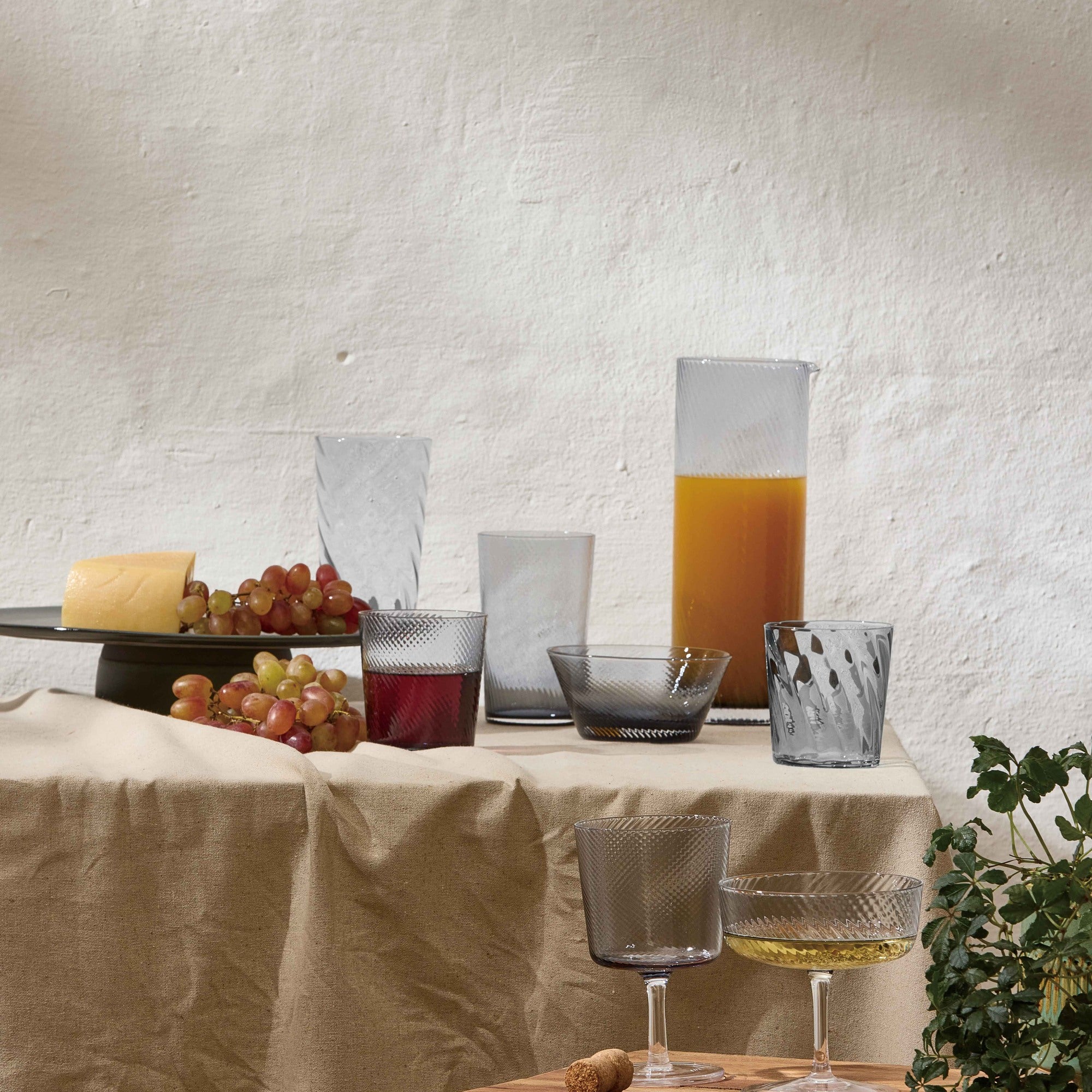 RAW Unique Swirl champagne glass | Smoke