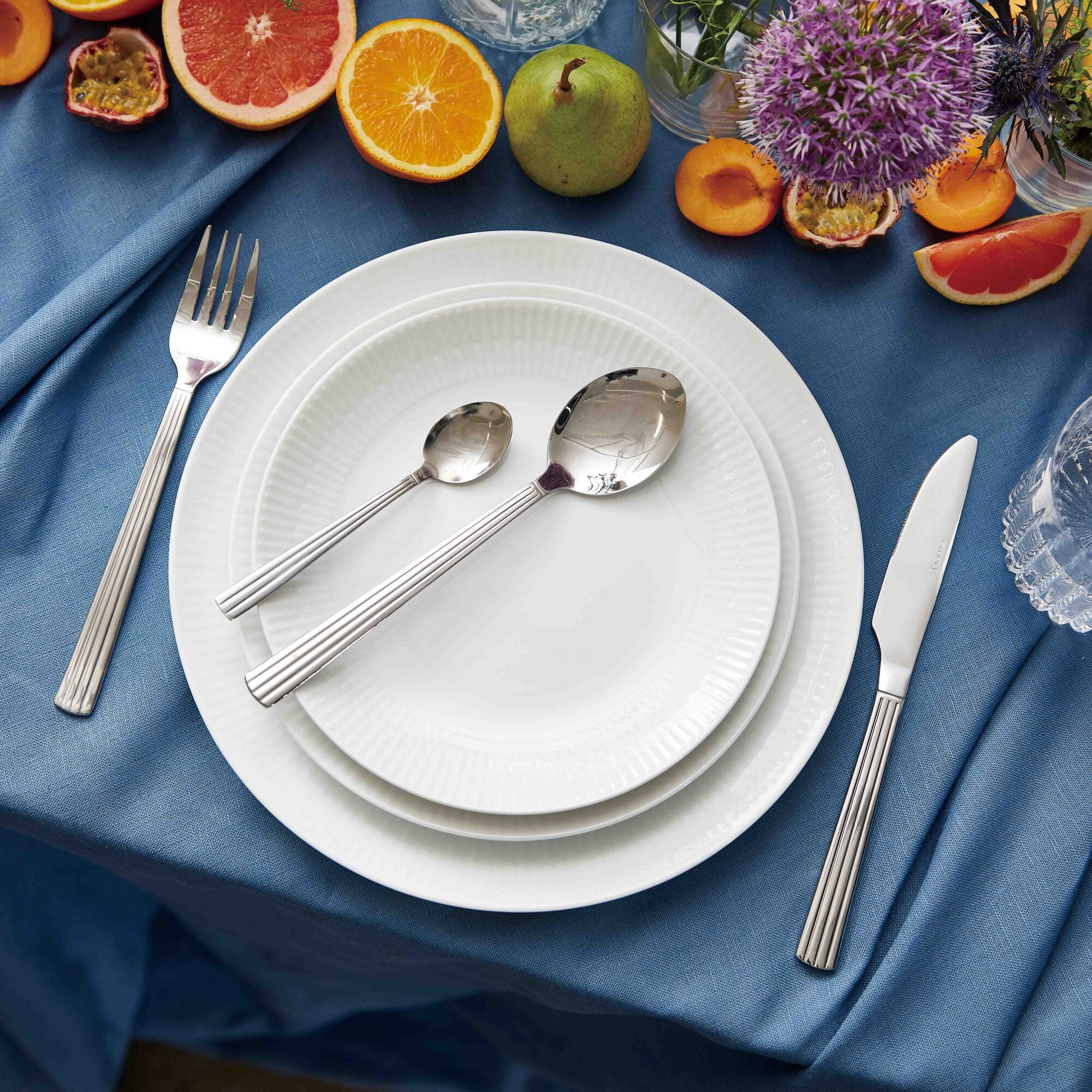 Relief lunch plate 4 pcs. | White