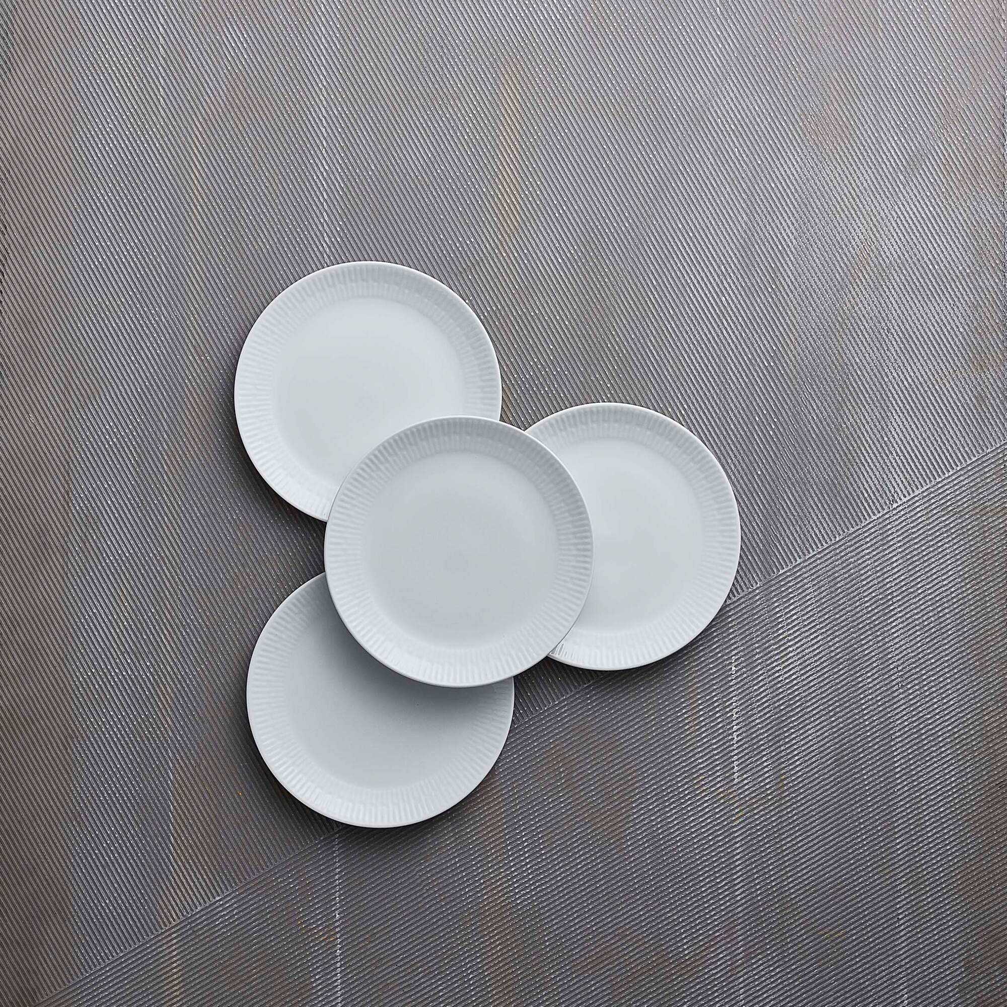 Relief dessert plate 4 pcs. | White