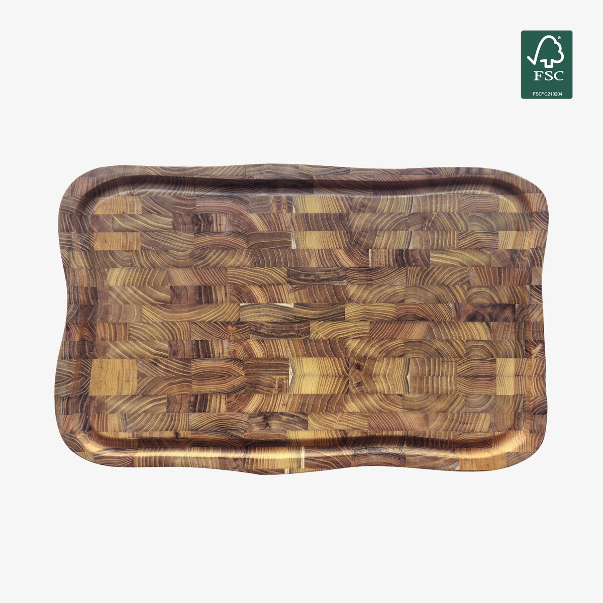 RAW Teak cutting board with juice groove 55 x 35 | Natural