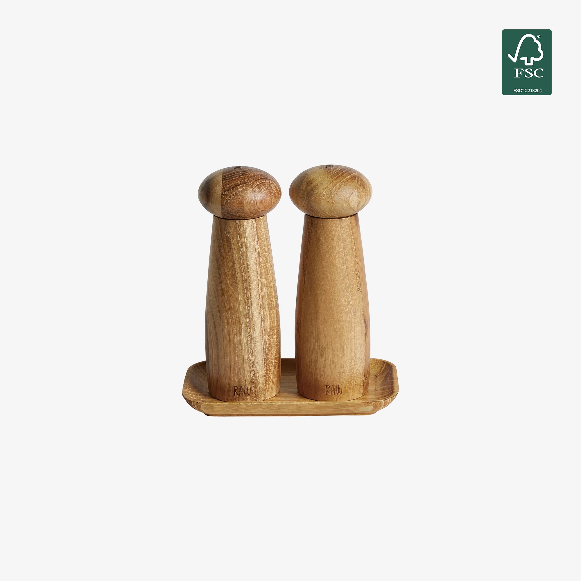RAW Teak grinder set with tray 3 pieces | Light