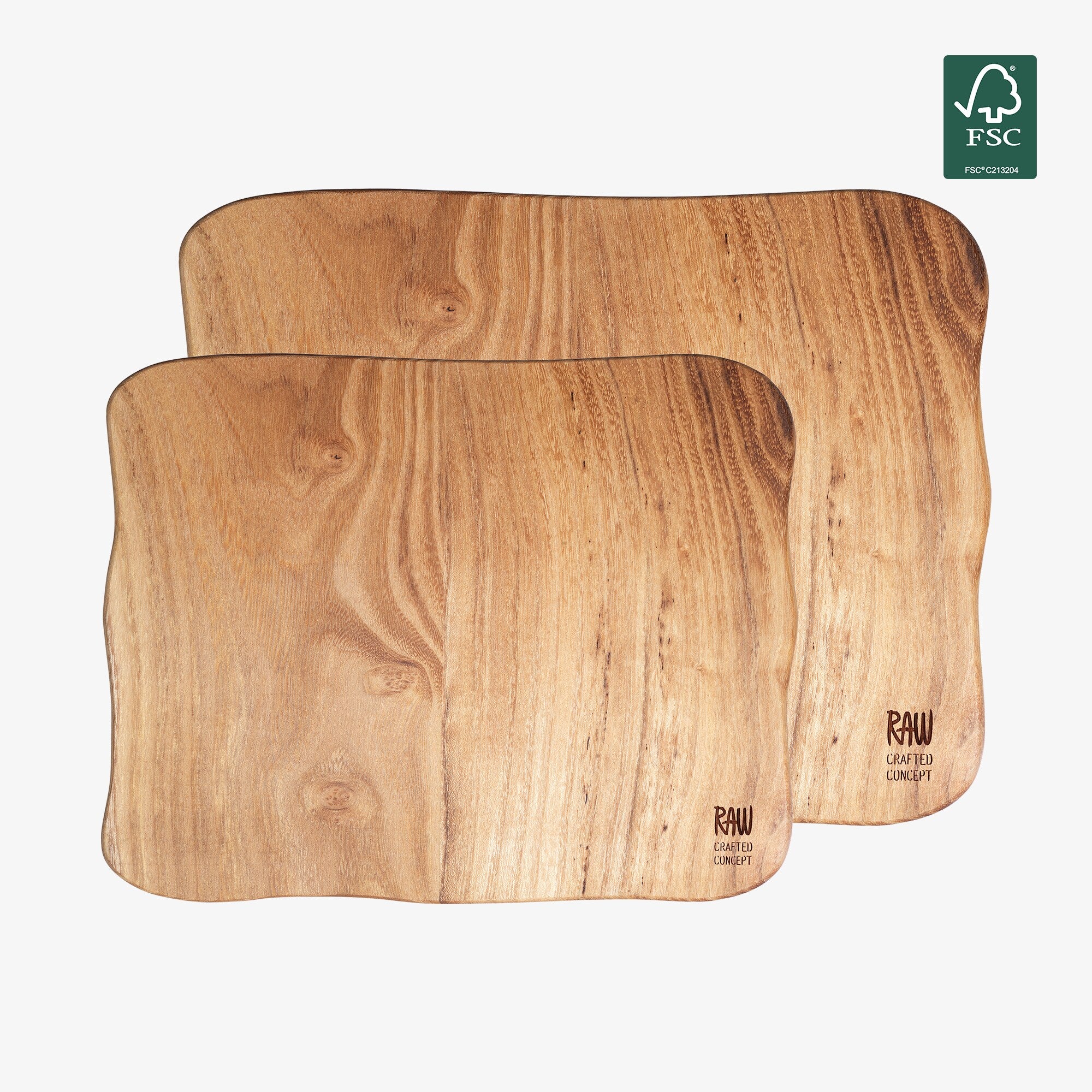 RAW Teak cutting board set 2 pieces | Natural