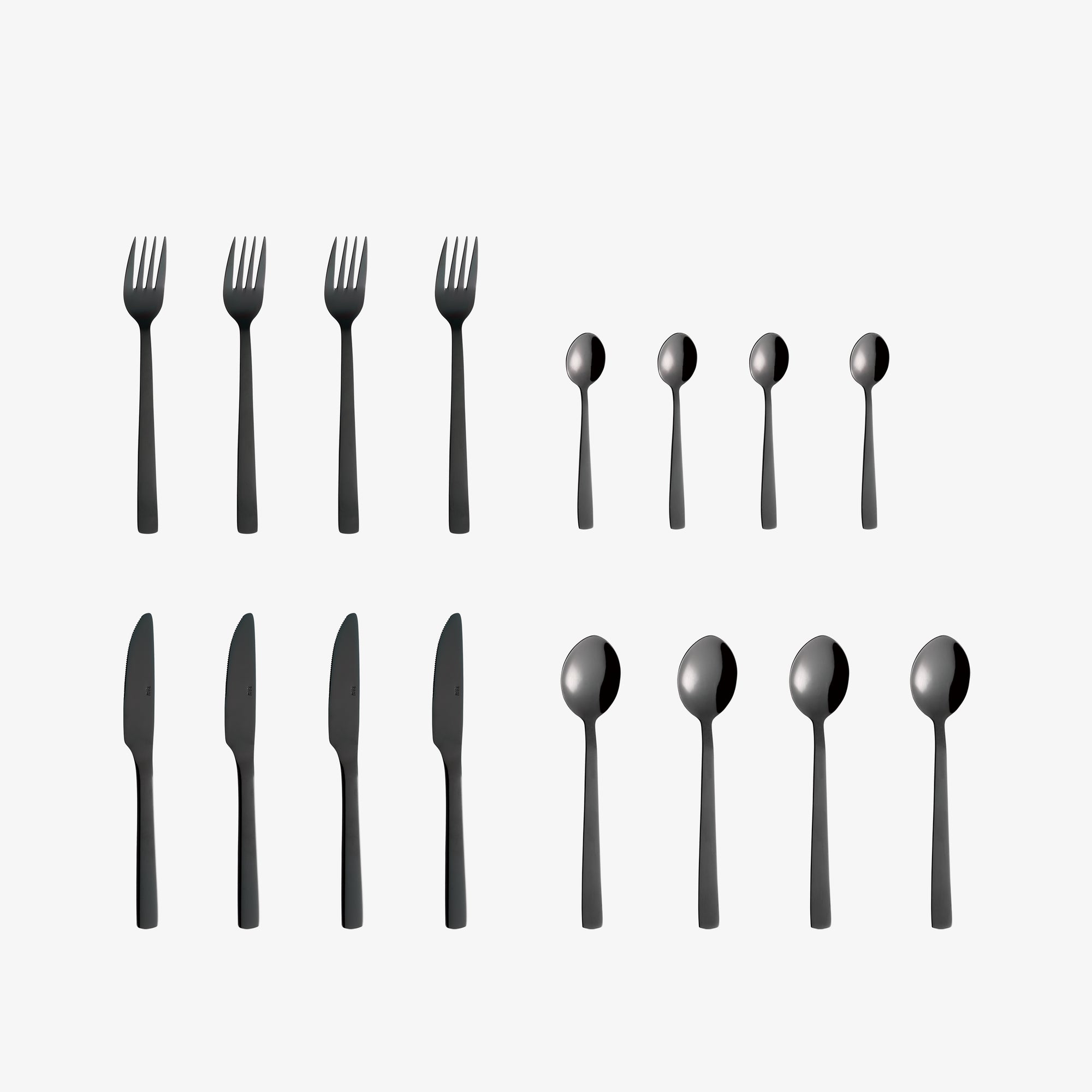 RAW cutlery set 16 pcs | Shiny Black
