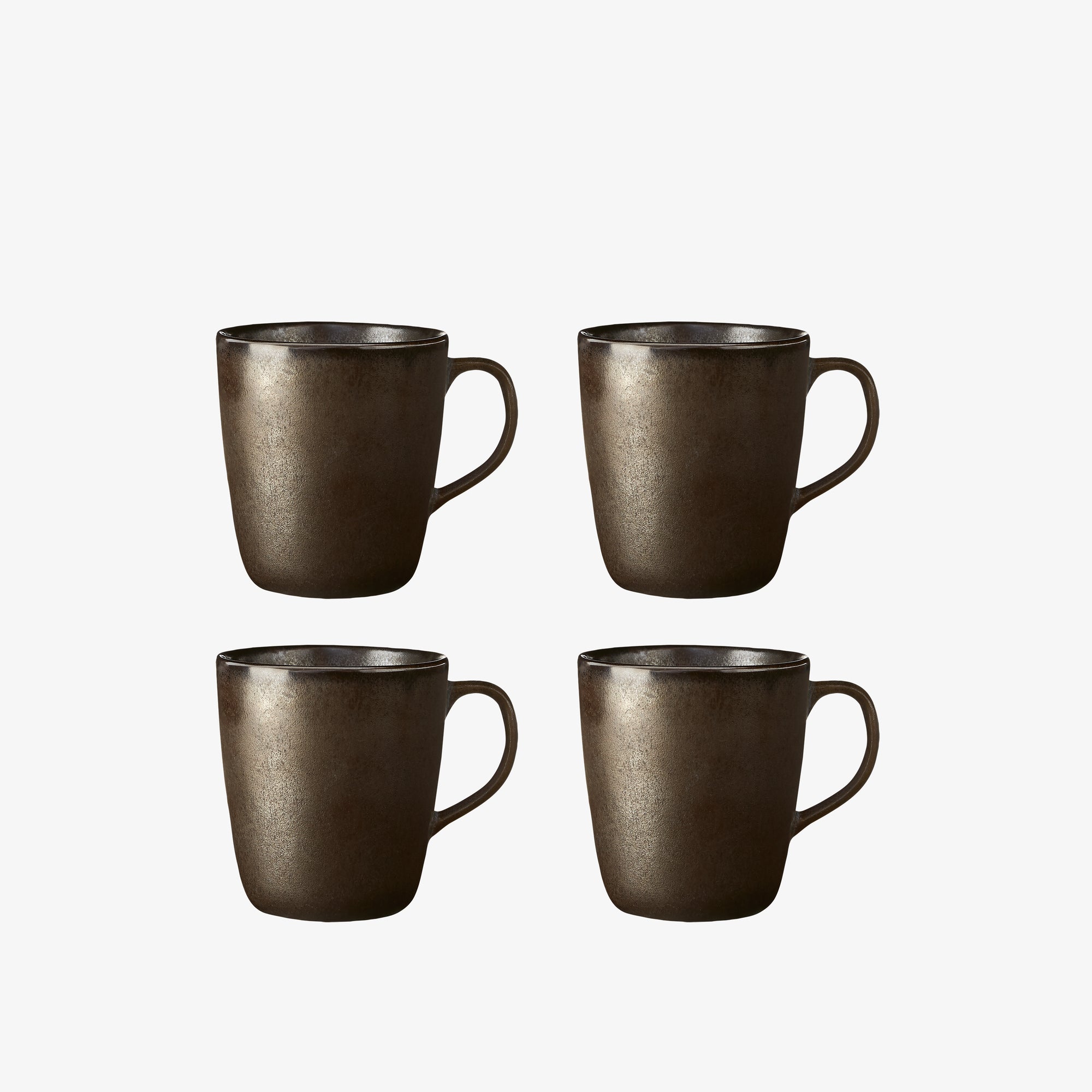 RAW mug with handle 4 pcs. | Metallic Brown