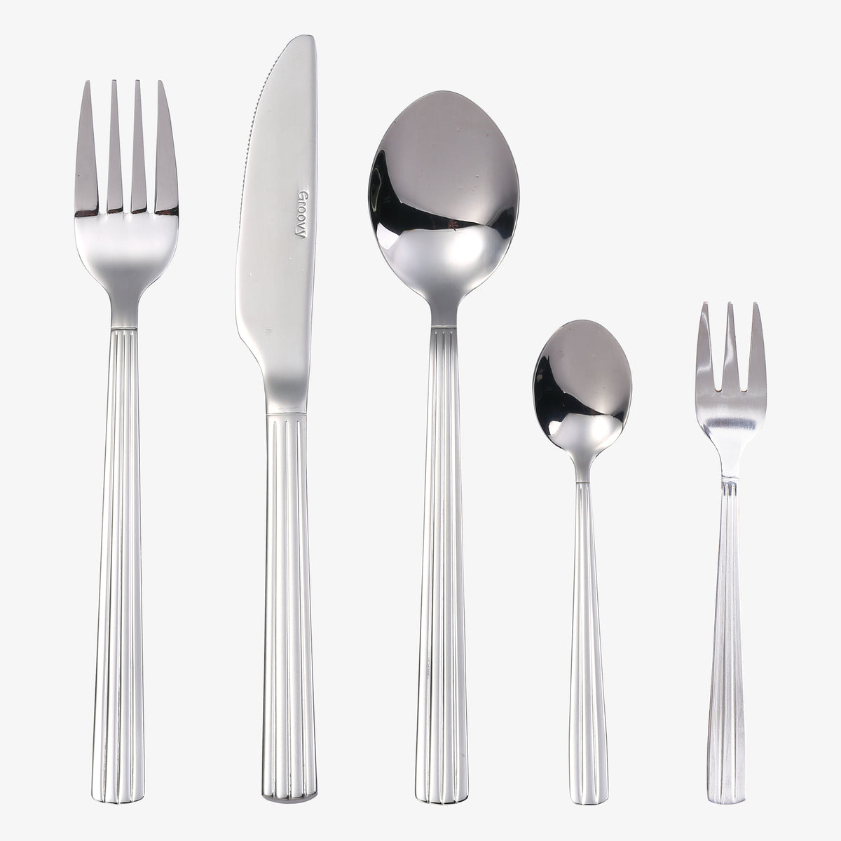 Groovy cutlery 60 pieces | Mirror Polish