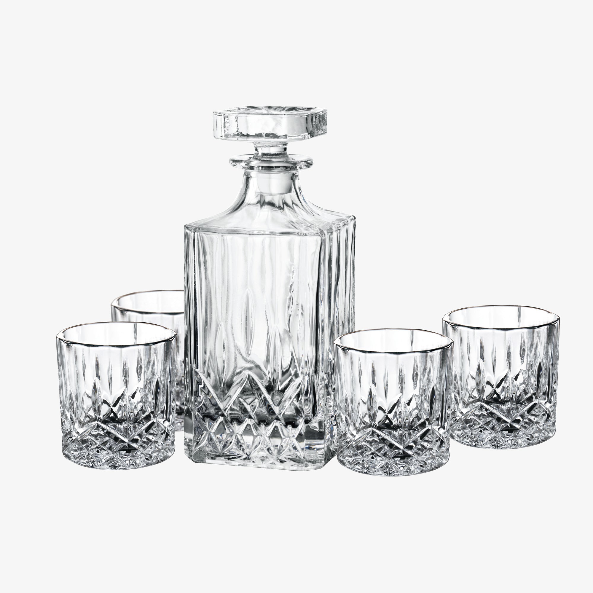 Harvey 5 piece carafe set with whiskey glass | Clear