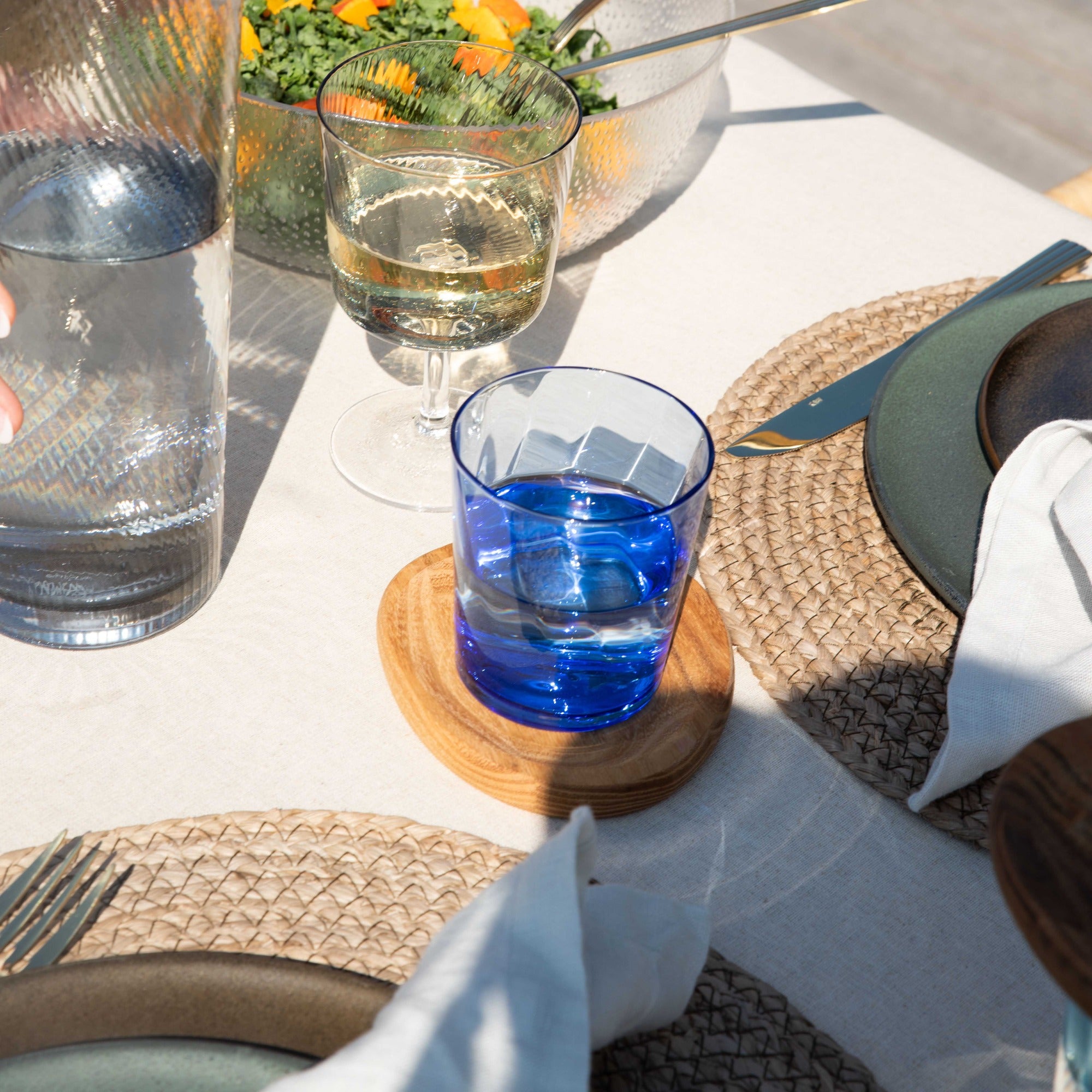 RAW Unique Optic water glass | Dark blue