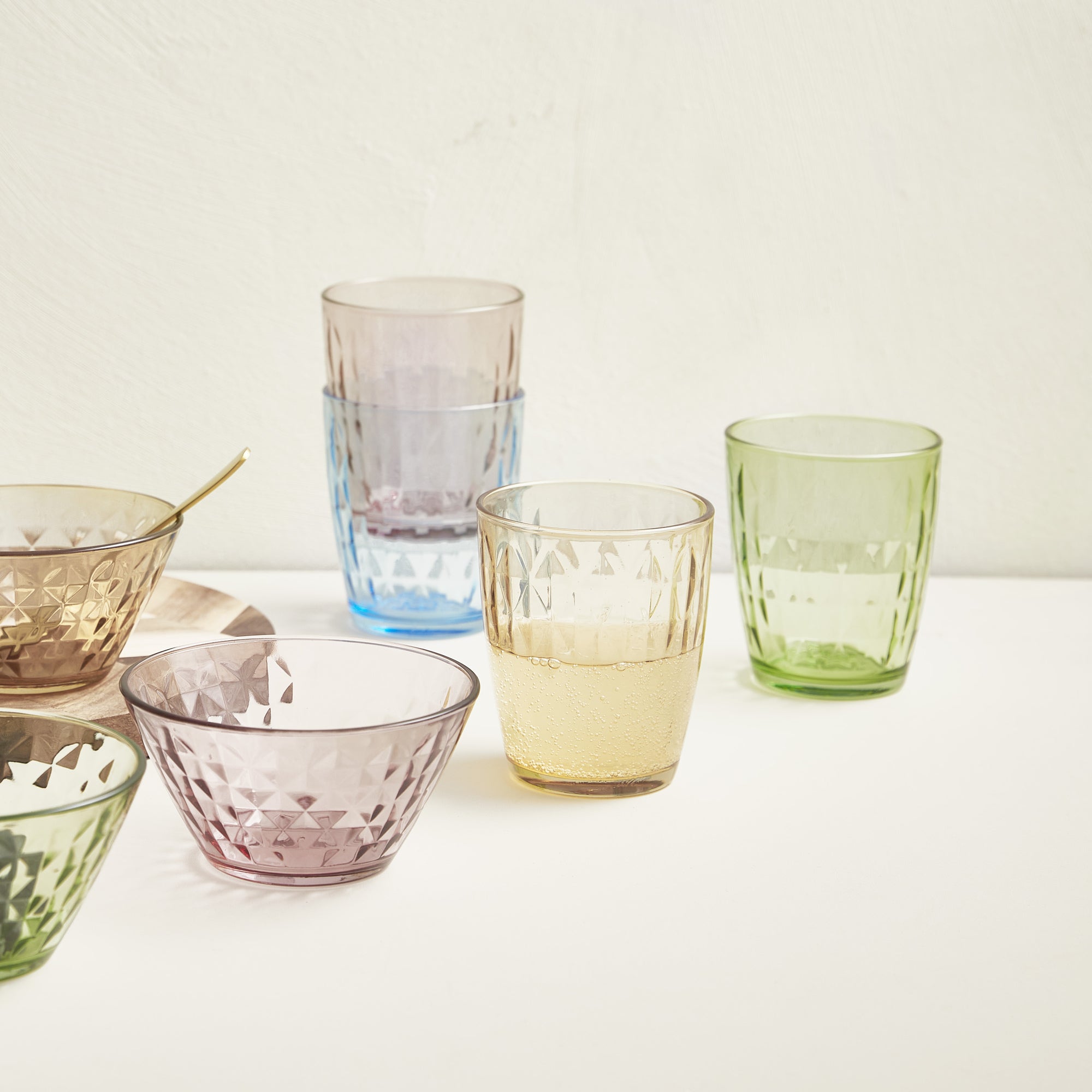Mosaic water glass 4 pcs. | Multi-colour