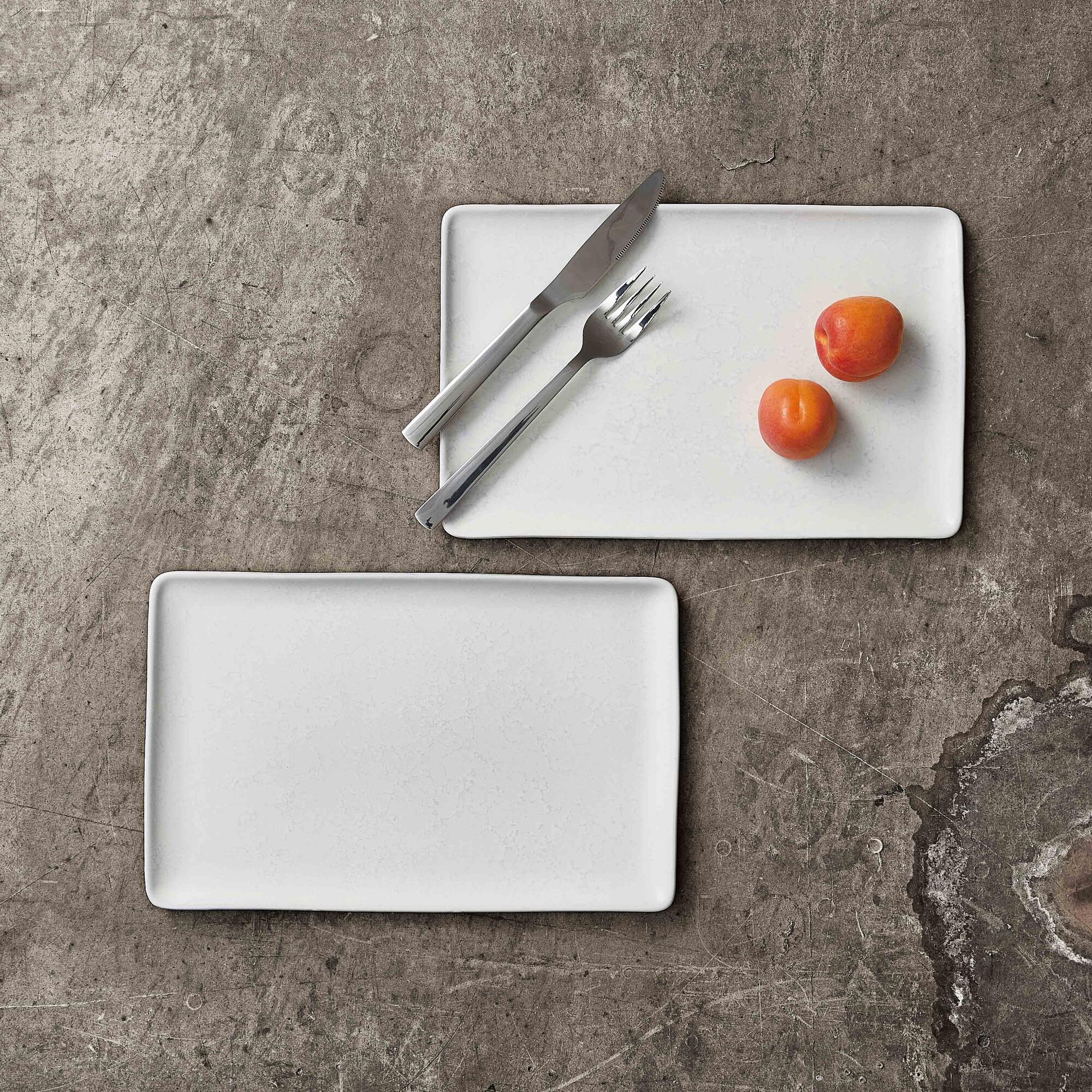RAW rectangular dinner plate | Arctic White