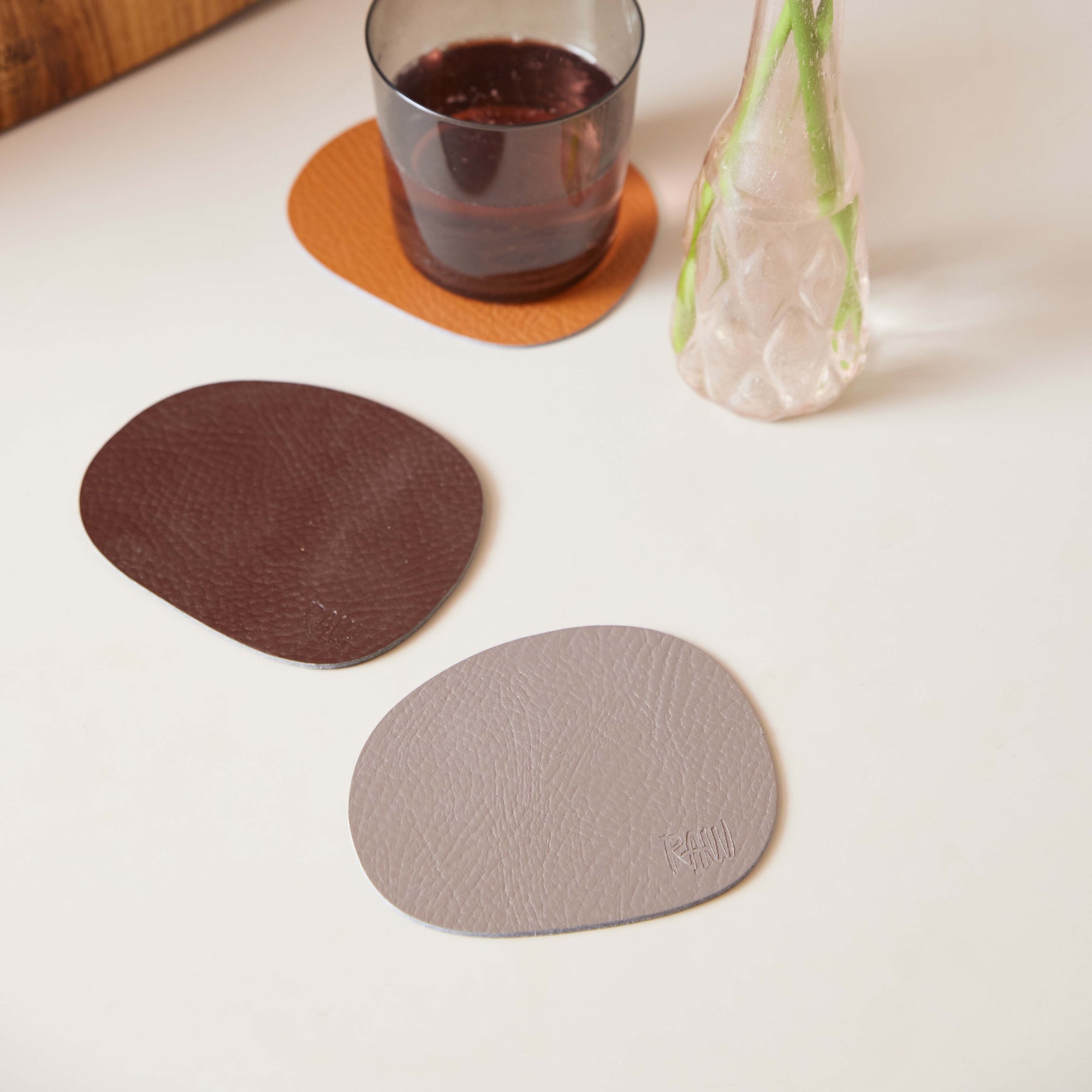 RAW Buffalo coasters 6 pcs. | Dusty Rose