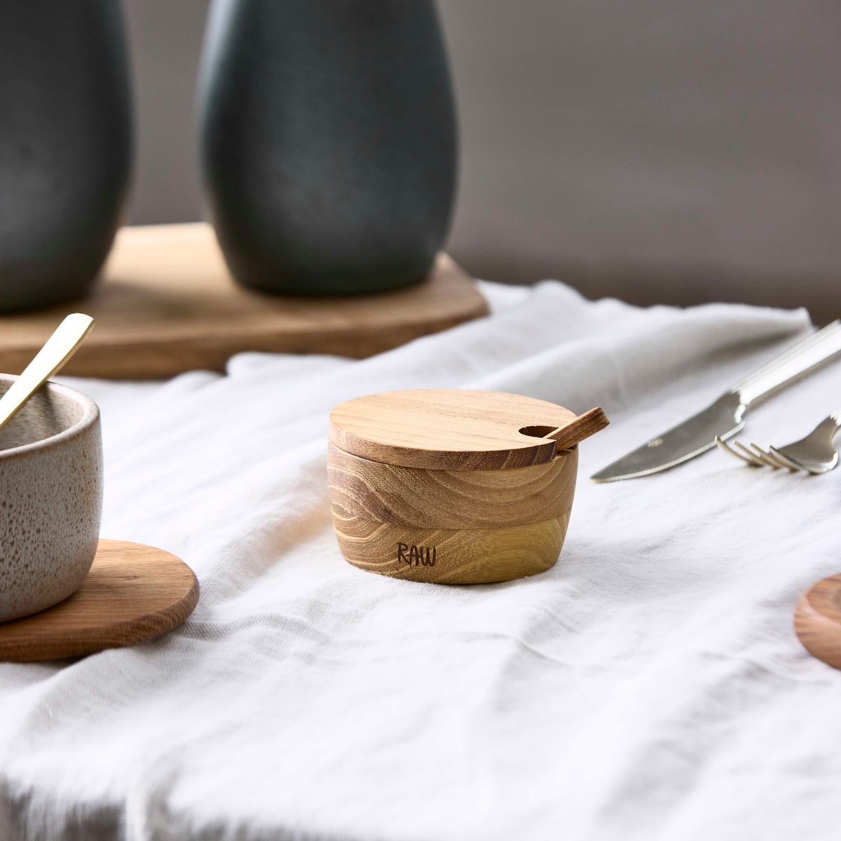RAW Teak salt jar | Natural