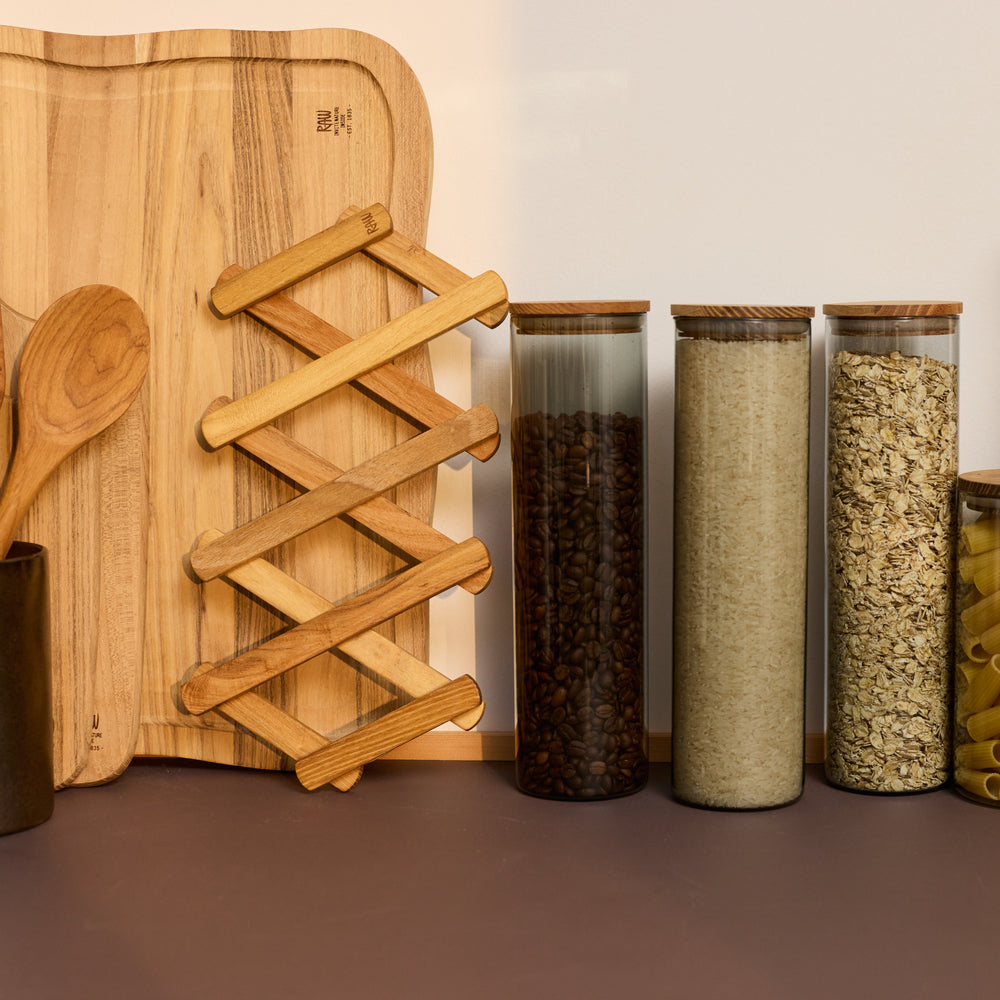 RAW Teak adjustable trivet | Natural