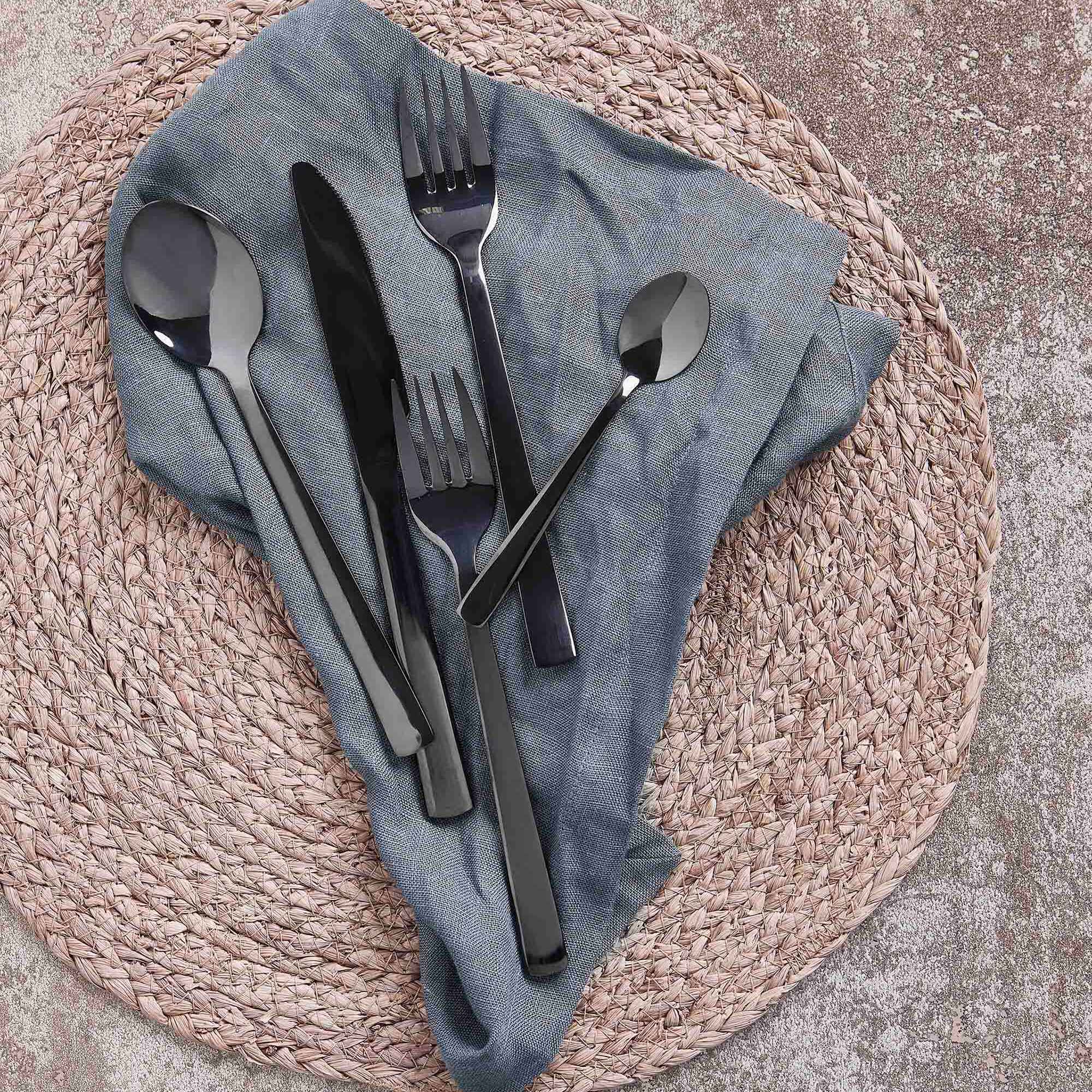 RAW cutlery set 60 pcs | Shiny Black